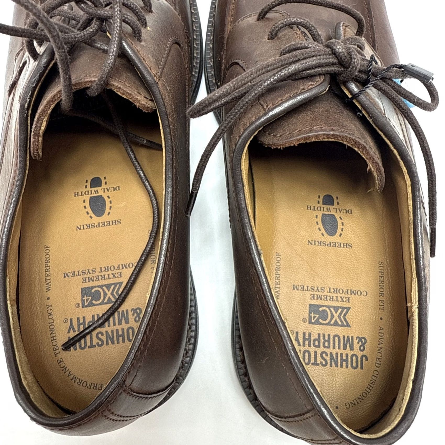 Johnston & Murphy Johnston & Murphy Warner Sheepskin Oxford Mens Size 8M Brown Lace Up Dress Shoes Size US 8 / EU 41 - 6 Thumbnail