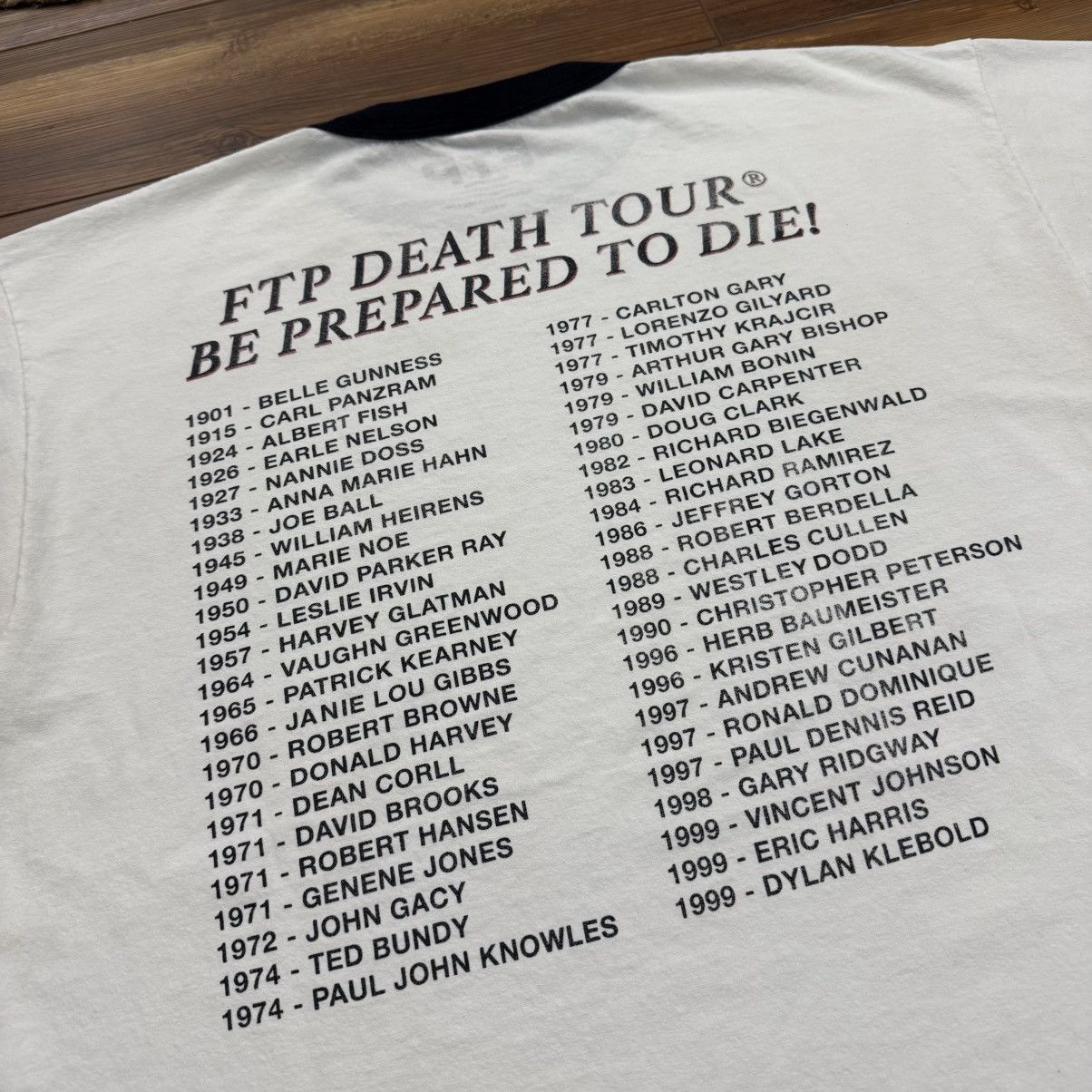 Fuck The Population White FTP Death Tour Ringer Tee Shirt 2015 Size US XL / EU 56 / 4 - 4 Thumbnail