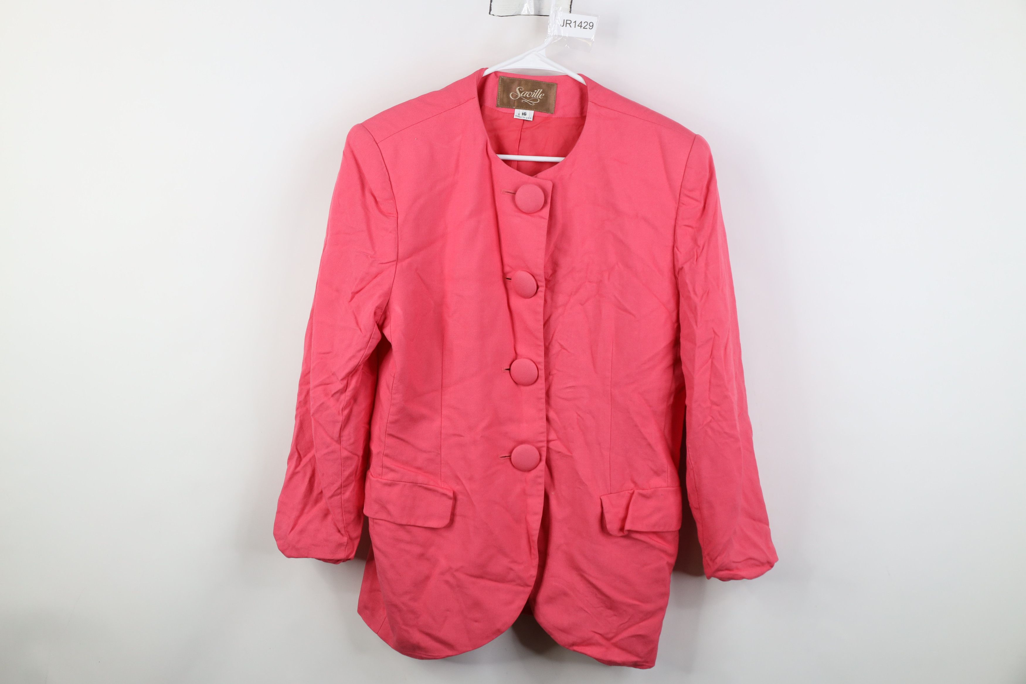 Vintage Vintage 80s 90s Streetwear Wool Blazer Suit Jacket Pink USA Size XXL / US 16-18 / IT 52-54 - 1 Thumbnail