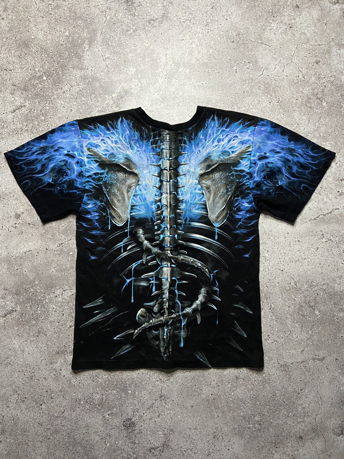 Japanese Brand VINTAGE SPIRAL FIRE SKULL TRIBAL ALL OVER PRINT TEE Y2K Size US M / EU 48-50 / 2 - 2 Thumbnail