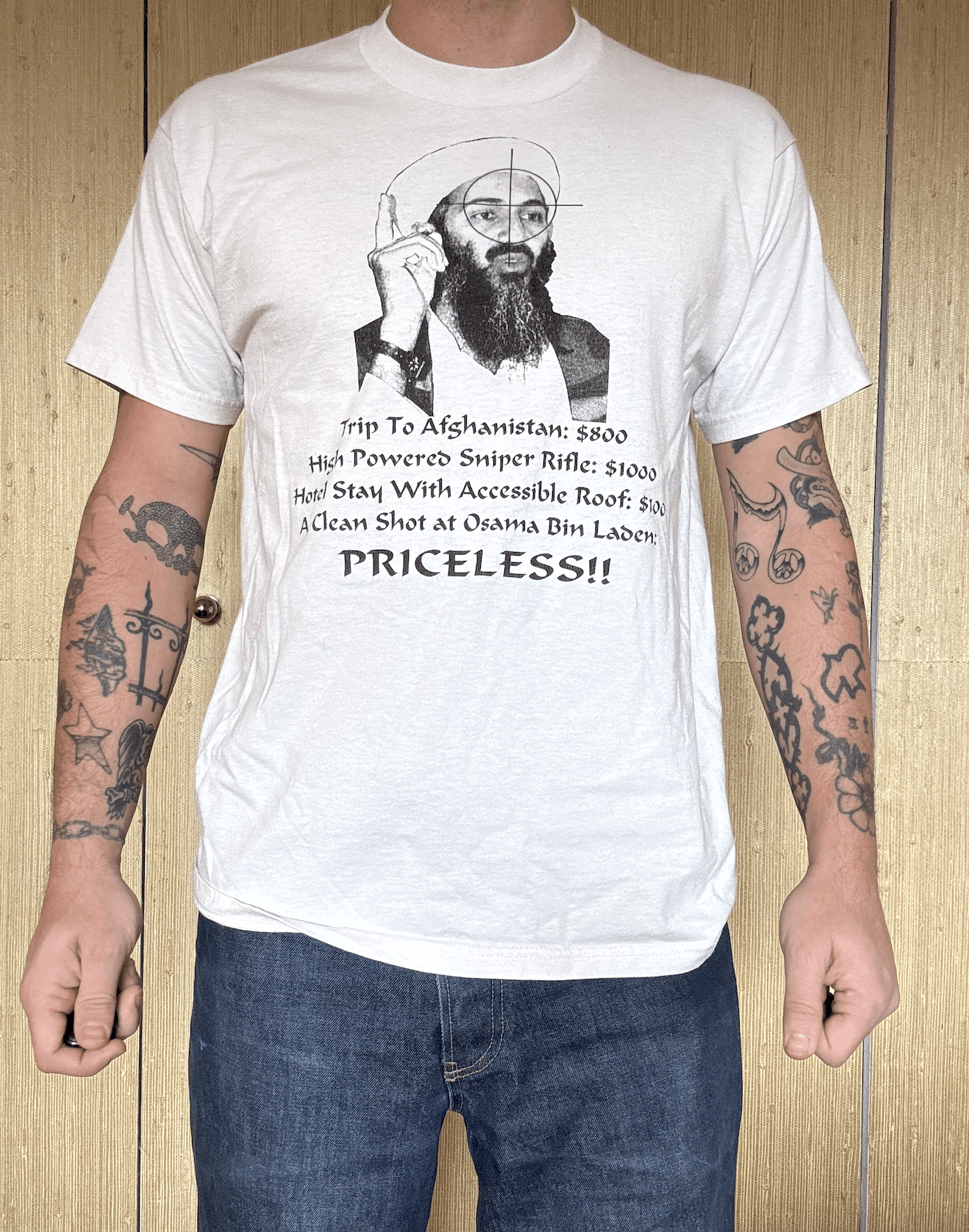 Vintage Extremely Rare - Vintage Osama Bin Laden T-shirt Size US M / EU 48-50 / 2 - 1 Thumbnail