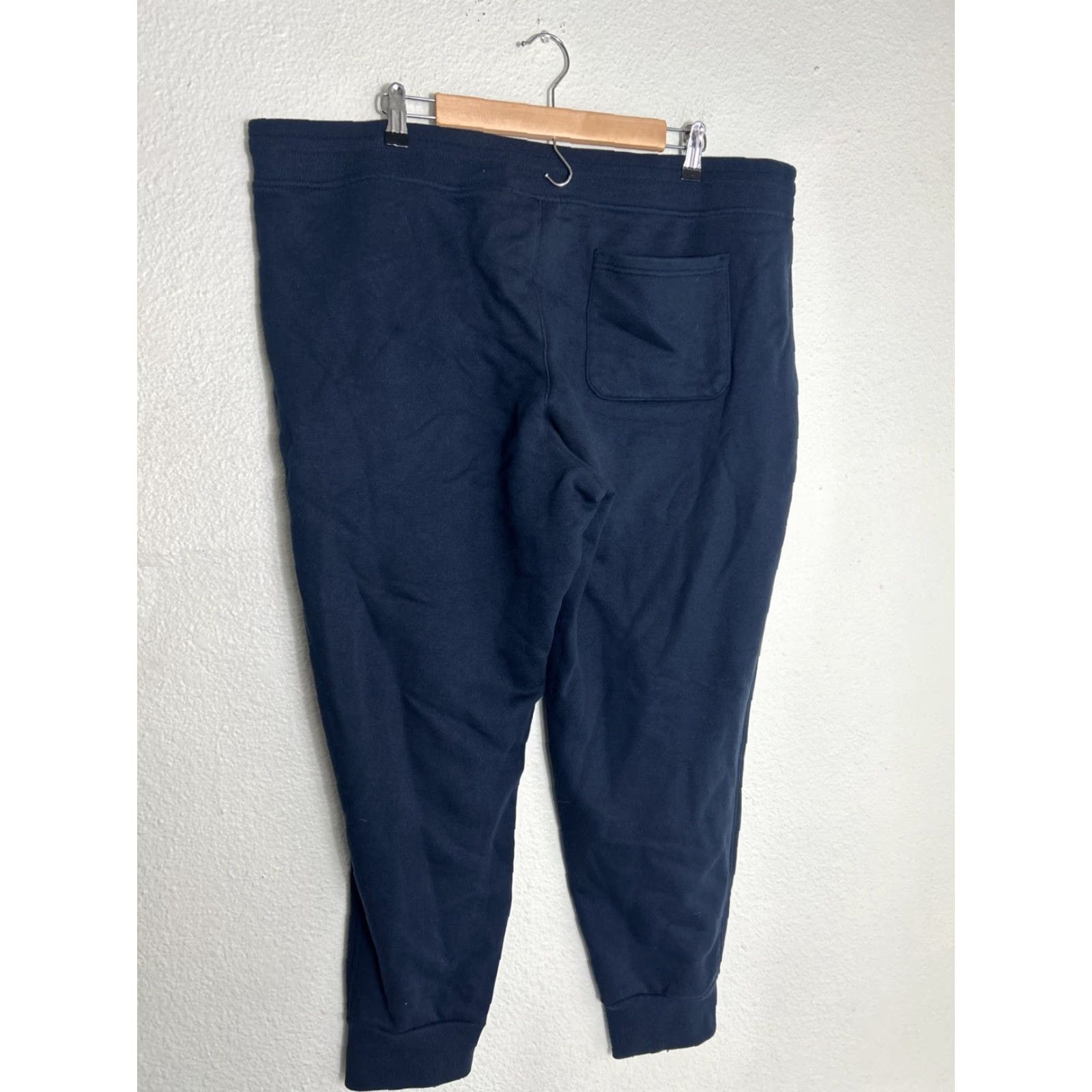 Vintage True Classic Fleece Joggers Mens 2XL Navy Blue Cotton Polyester Spandex Tapered Pockets Drawstring Elastic Waist M Size US 39 - 7 Thumbnail
