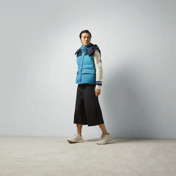 Gucci o1s1wg110225 GG Canvas Down Vest in Navy Blue Size US L / EU 52-54 / 3 - 2 Thumbnail