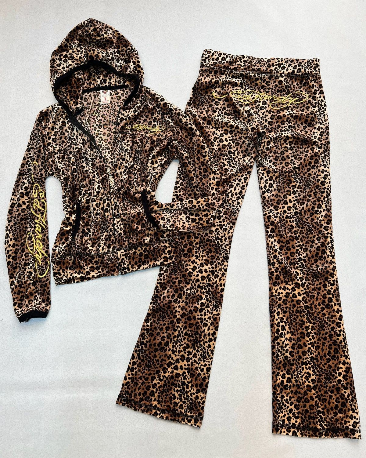 Ed Hardy Ed Hardy Leopard Printed Velvet Track Suit Size S / US 4 / IT 40 - 3 Thumbnail