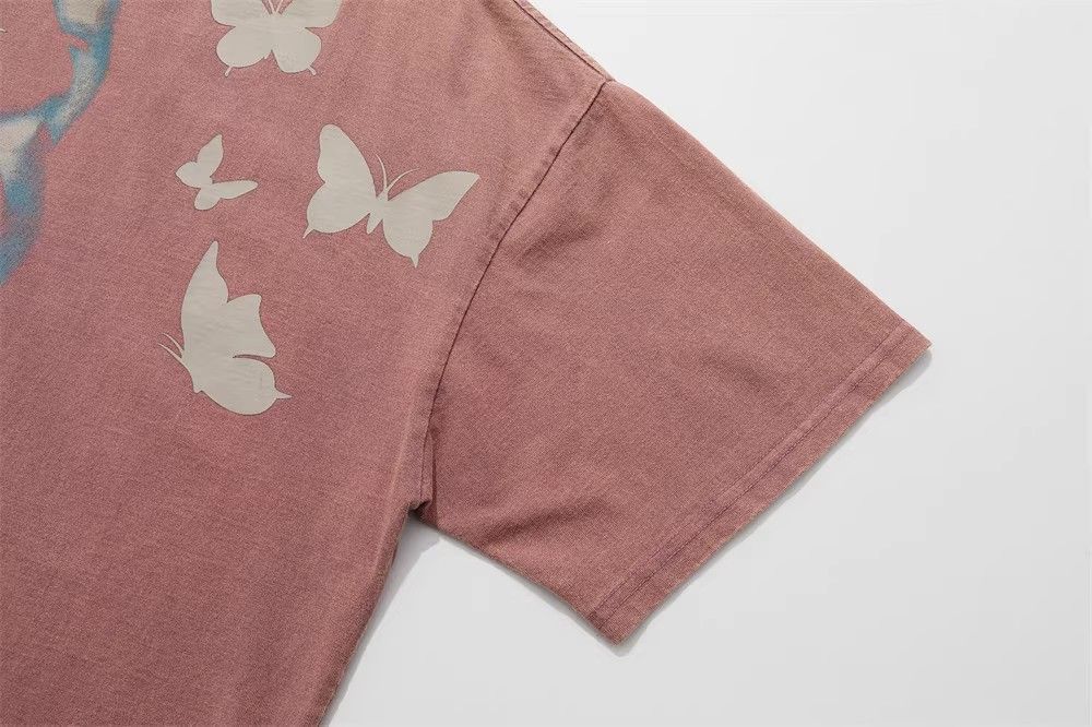Japanese Brand × Vintage Men's street retro distressed washed butterfly print T-shirt Size US M / EU 48-50 / 2 - 5 Thumbnail
