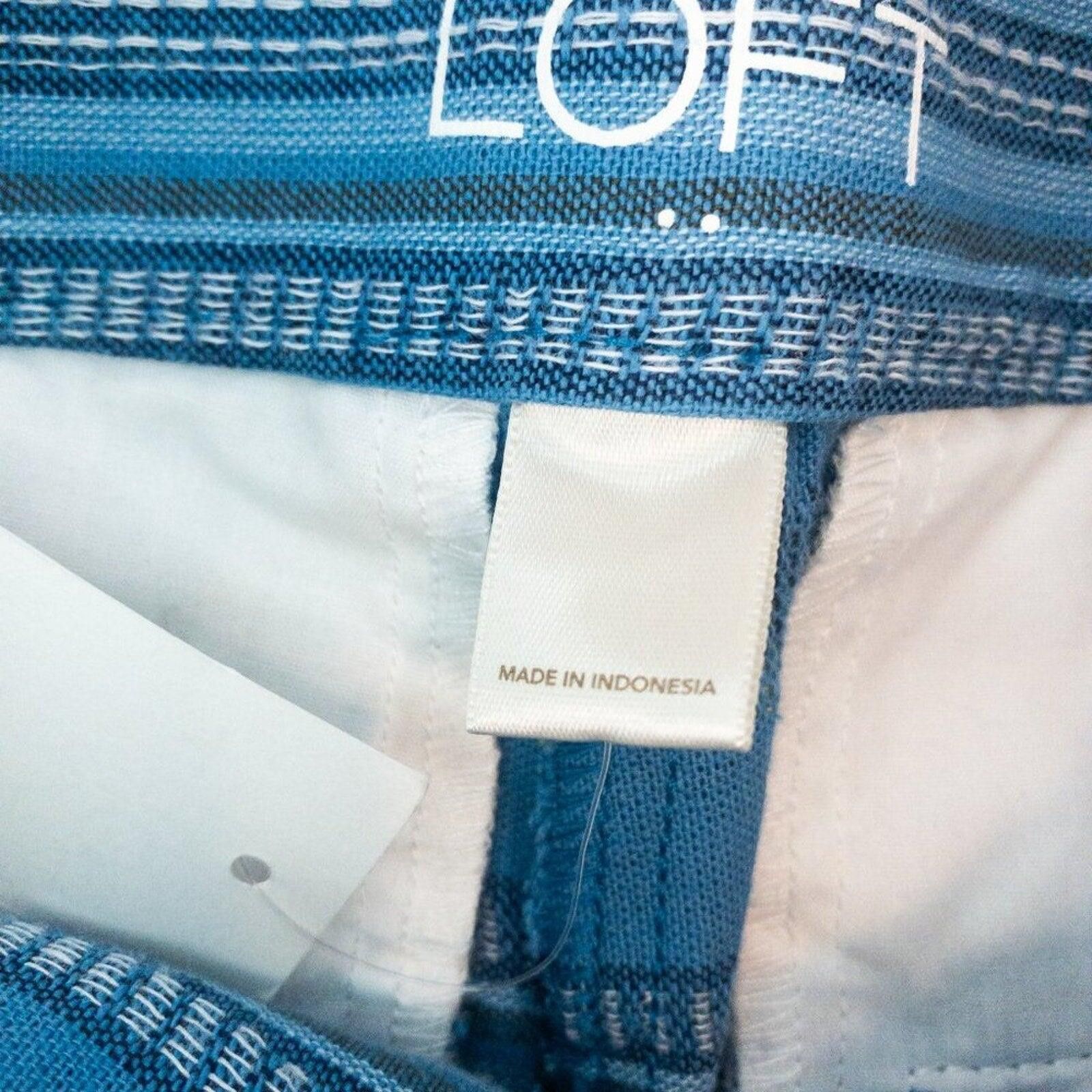 Other Ann Taylor LOFT Striped Blue Green Mini Shorts Womens Size 2 Size 26" / US 2 / IT 38 - 9 Thumbnail