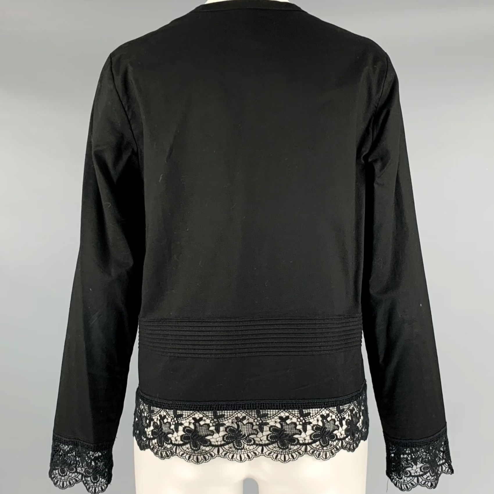 Comme des Garcons Girl COMME des GARCONS Size M Black Cotton Collarless Blouse Shirt Womens Size M / US 6-8 / IT 42-44 - 4 Thumbnail