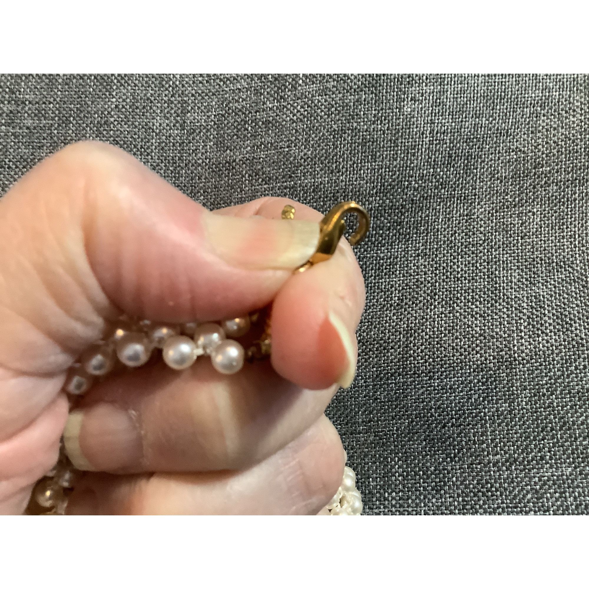 Other Faux Pearl Choker Necklace With Goldtone Chain Clasp 14" Vin Size ONE SIZE - 10 Thumbnail