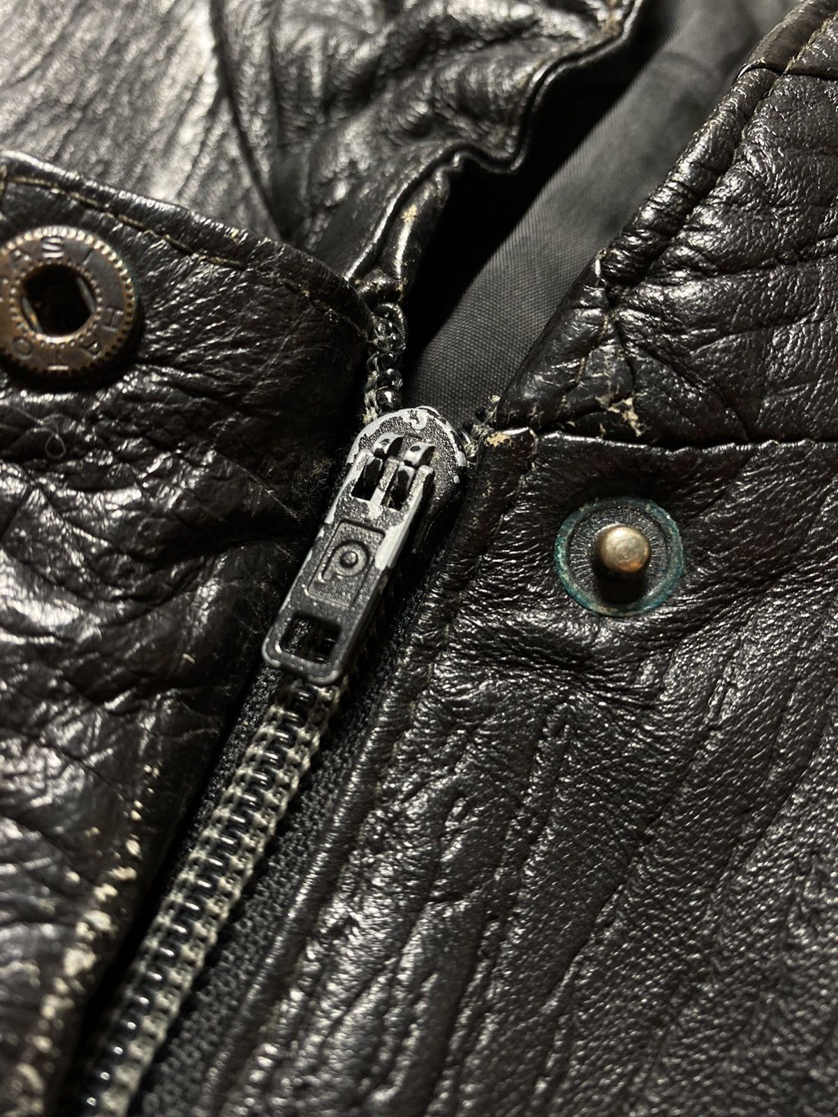 Genuine Leather Disstresed Vintage Black Sleeveless Jacket 36 Japanese Brand Size 36R - 11 Thumbnail