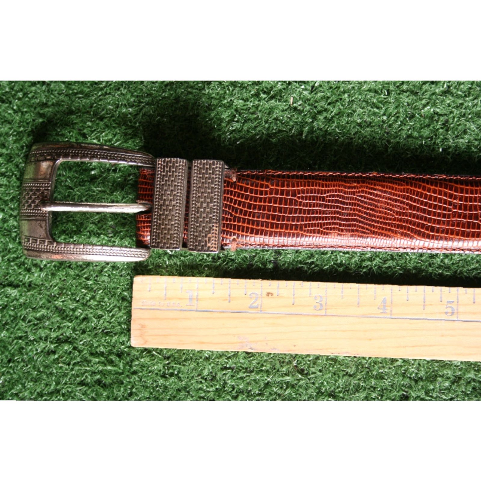 Florsheim Florsheim Belt Leather Brown Lizard Embossed Western Mens Sz. 34 Size 34 - 2 Thumbnail