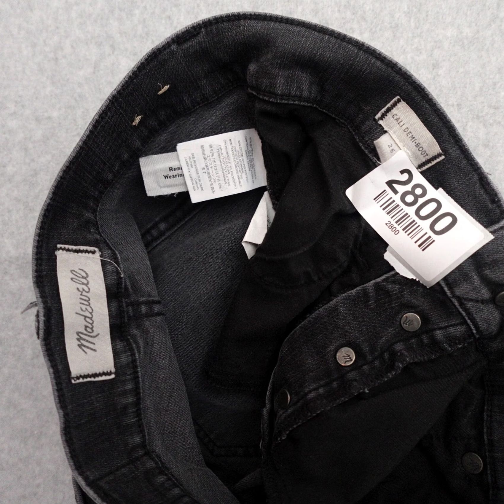 Madewell Madewell Jeans Womens Size 26 Cali Demi-Boot Button-Fly Charcoal Wash Size 26" / US 2 / IT 38 - 3 Thumbnail