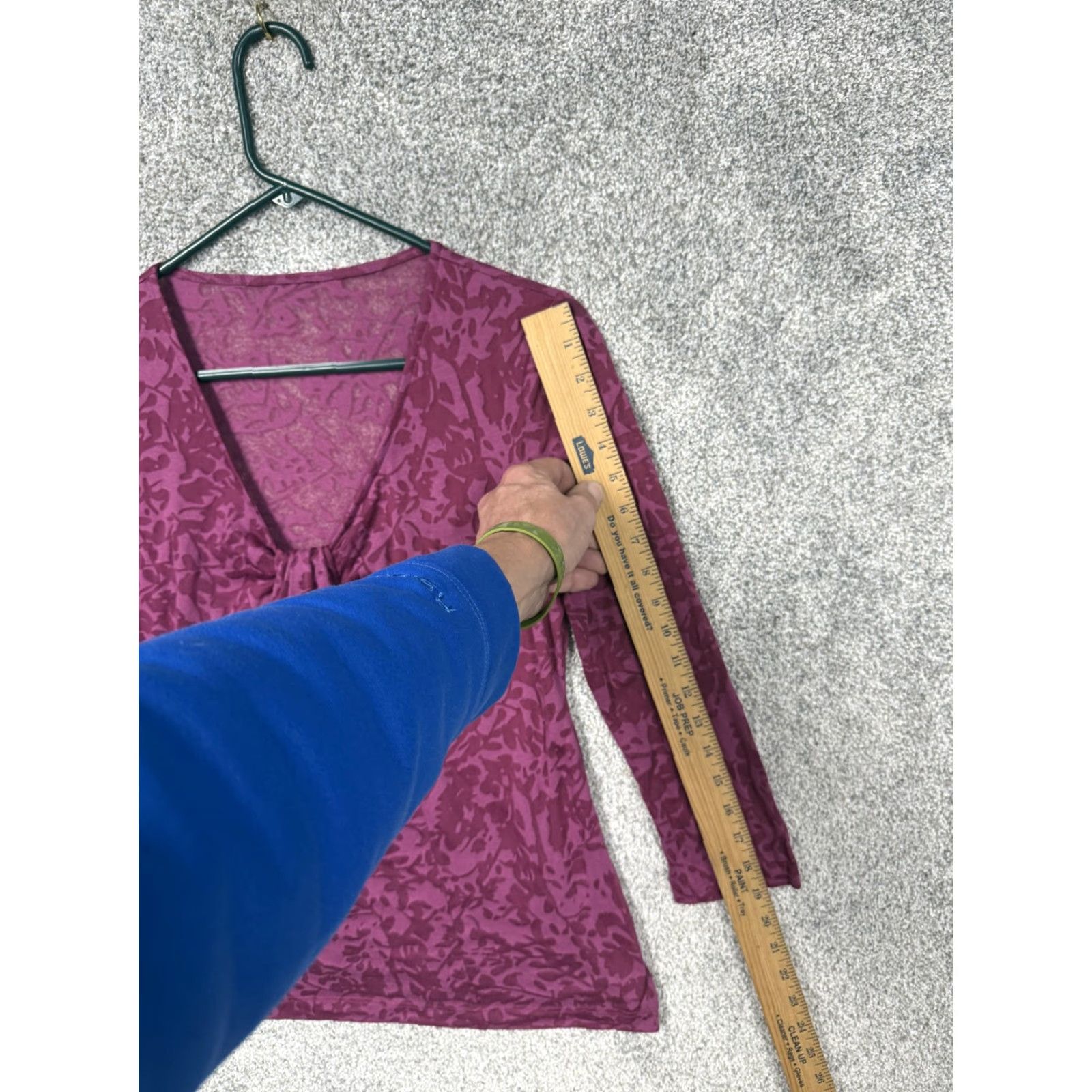 Velvet VINTAGE Purple Floral Jersey Blouse S 3/4 Sleeve V-Neck Pleated Knit Women Adjusted Fit Casual Fall Spring Mens Womens Girls Bays? Size S / US 4 / IT 40 - 3 Thumbnail
