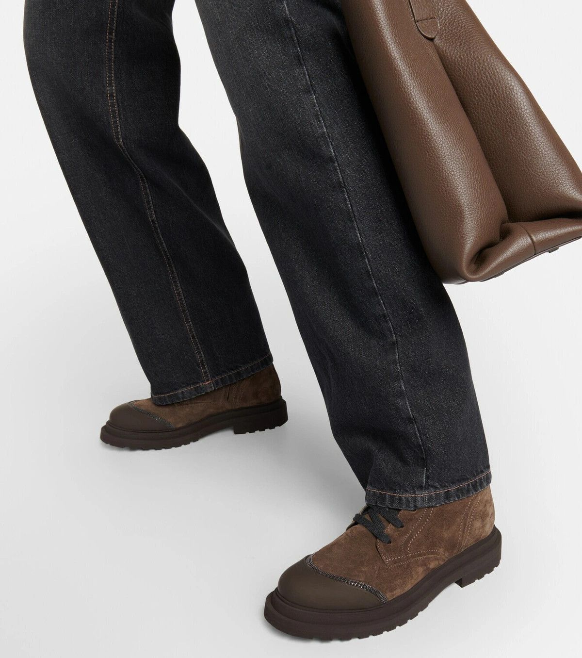 Brunello Cucinelli o1y0725 Ankle Boots in Dark Brown Size US 10 / IT 40 - 4 Thumbnail