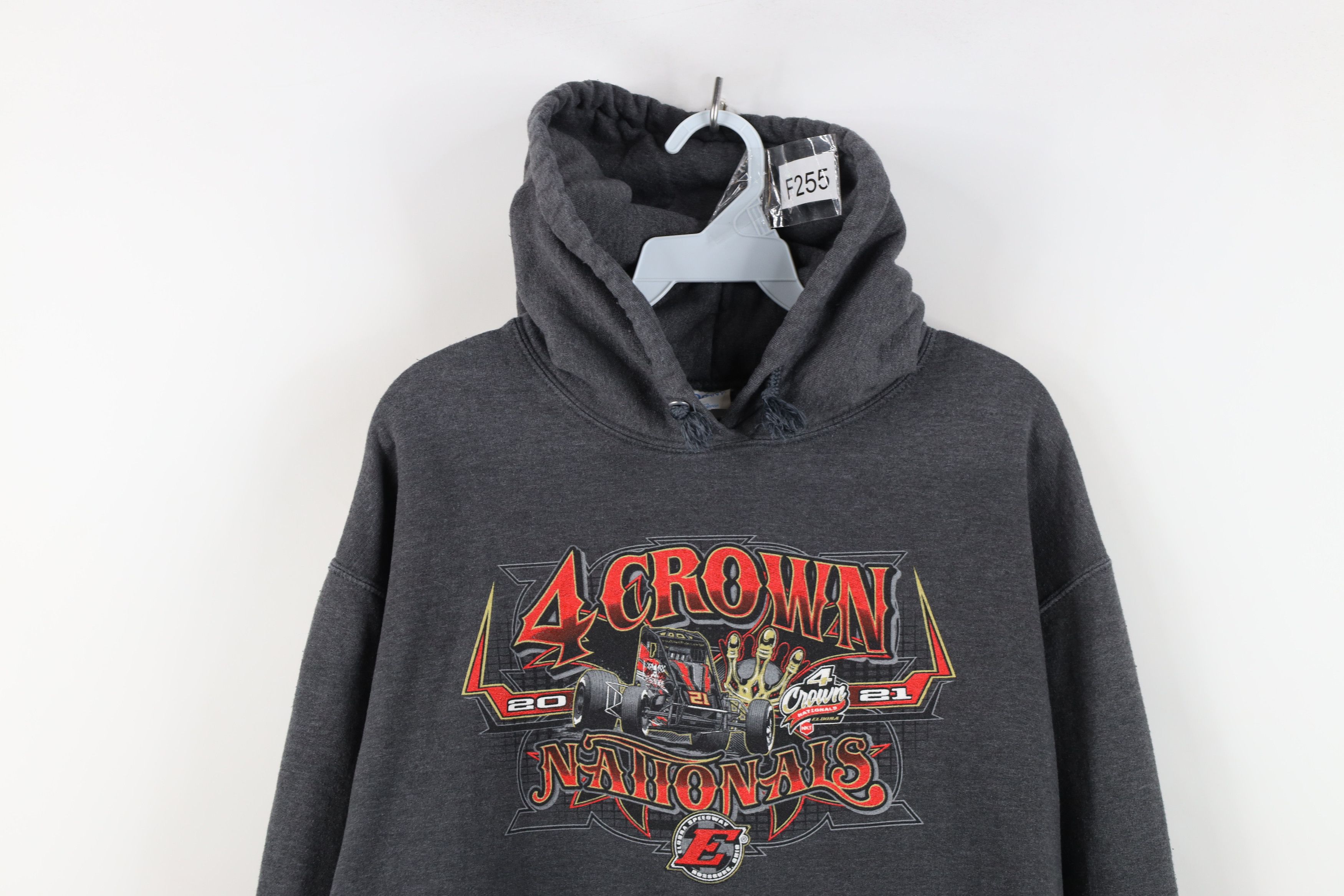 Vintage Streetwear 2021 Crown Nationals Eldora Speedway Hoodie Gray Size US L / EU 52-54 / 3 - 2 Thumbnail