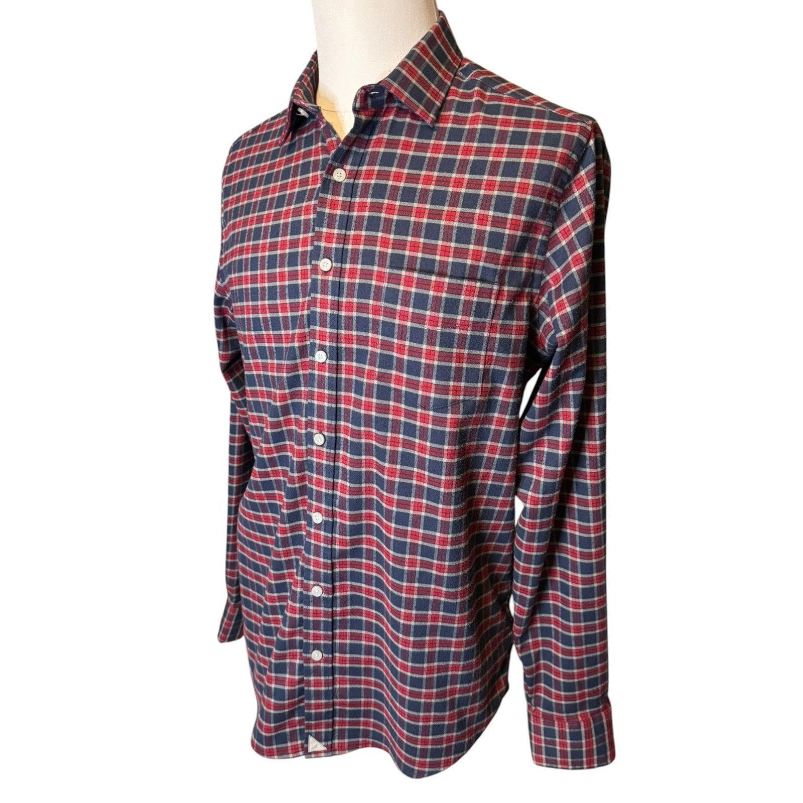 UNTUCKit Untuckit Flannel Plaid Shirt Men's Large Classic Fit Size US L / EU 52-54 / 3 - 3 Thumbnail