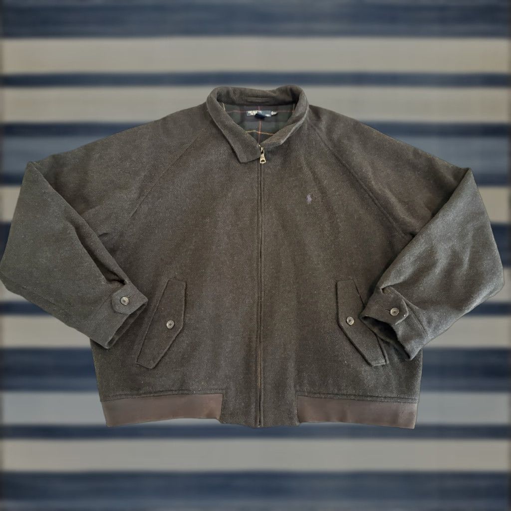 Polo Ralph Lauren VINTAGE Polo Ralph Lauren Wool Bomber Jacket Coat Gray Full Zip Pony Men XXL 2XL Size US XXL / EU 58 / 5 - 1 Thumbnail