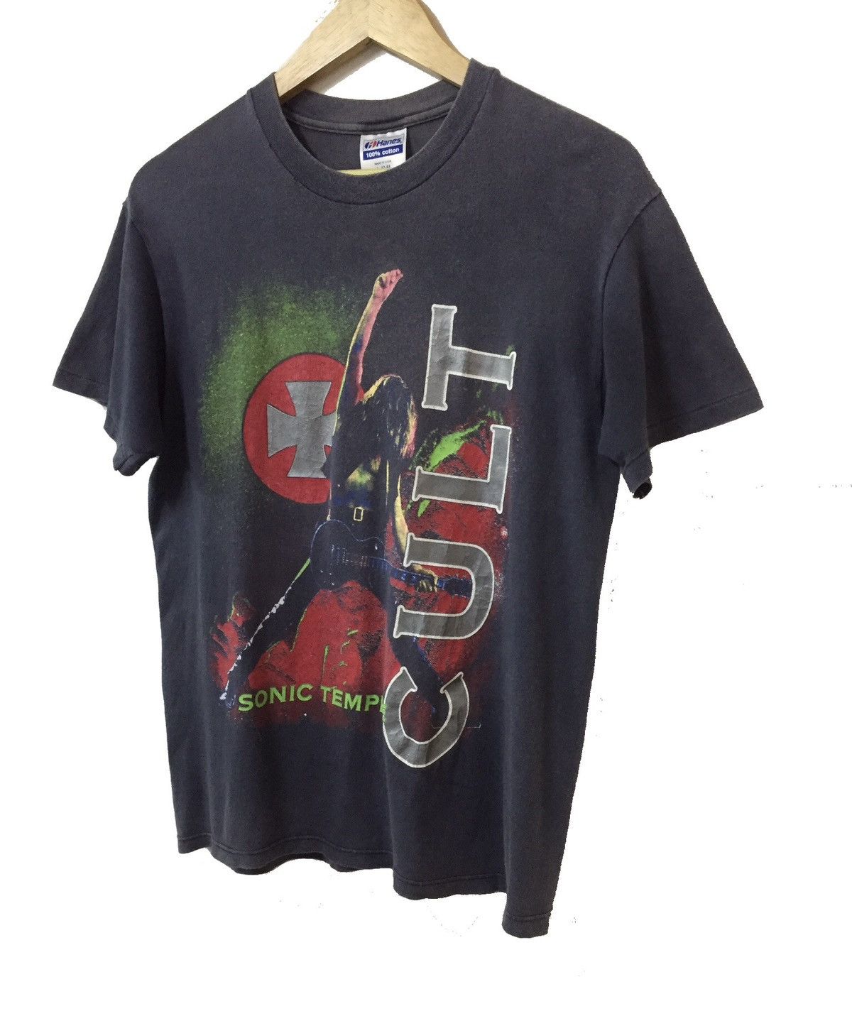 Band Tees VINTAGE 80s WORN THE CULT SONIC TEMPLE ROCK BAND TSHIRT Size US L / EU 52-54 / 3 - 3 Thumbnail