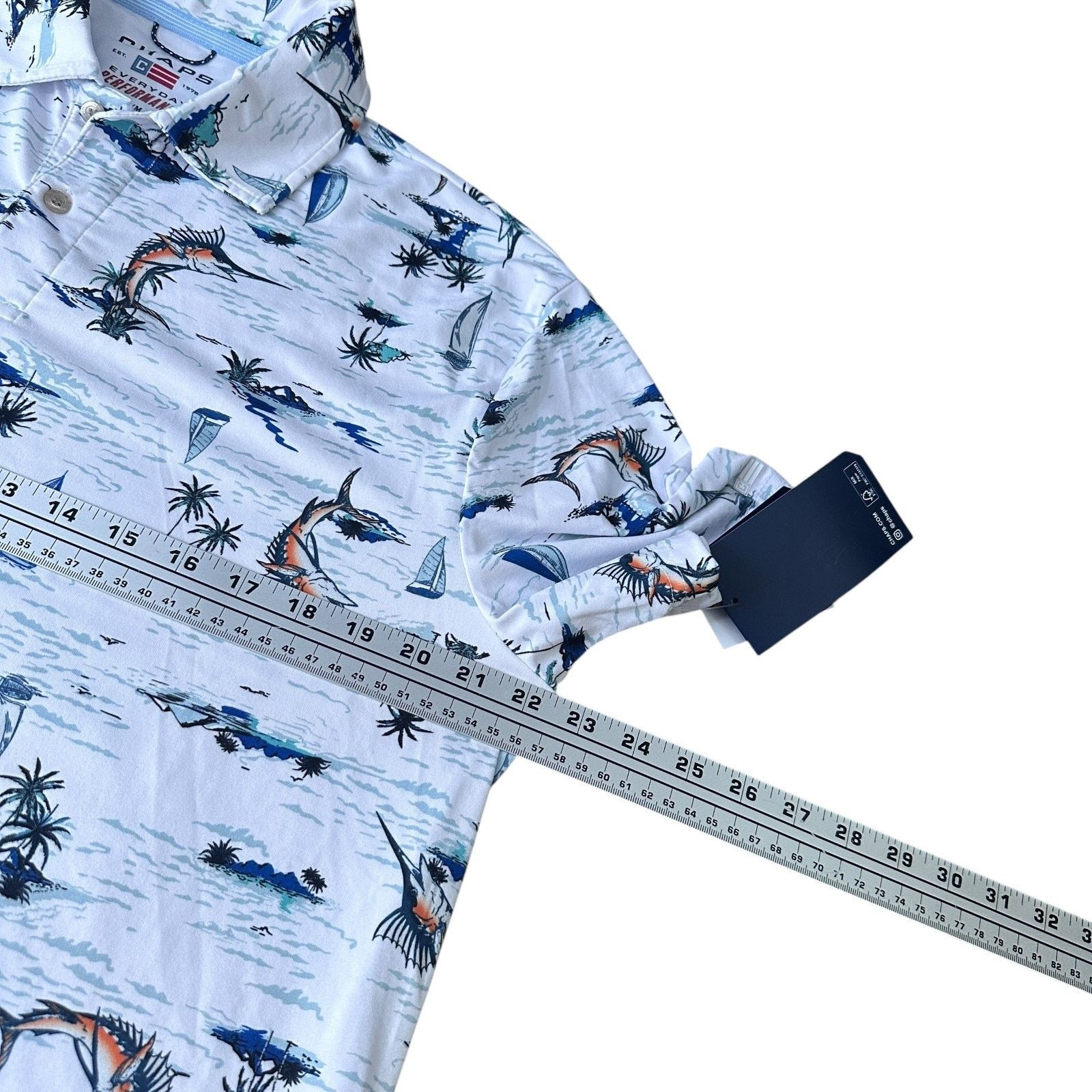 Chaps Chaps Polo Shirt Men’s Medium White Marlin Fish AOP New Size US M / EU 48-50 / 2 - 9 Thumbnail