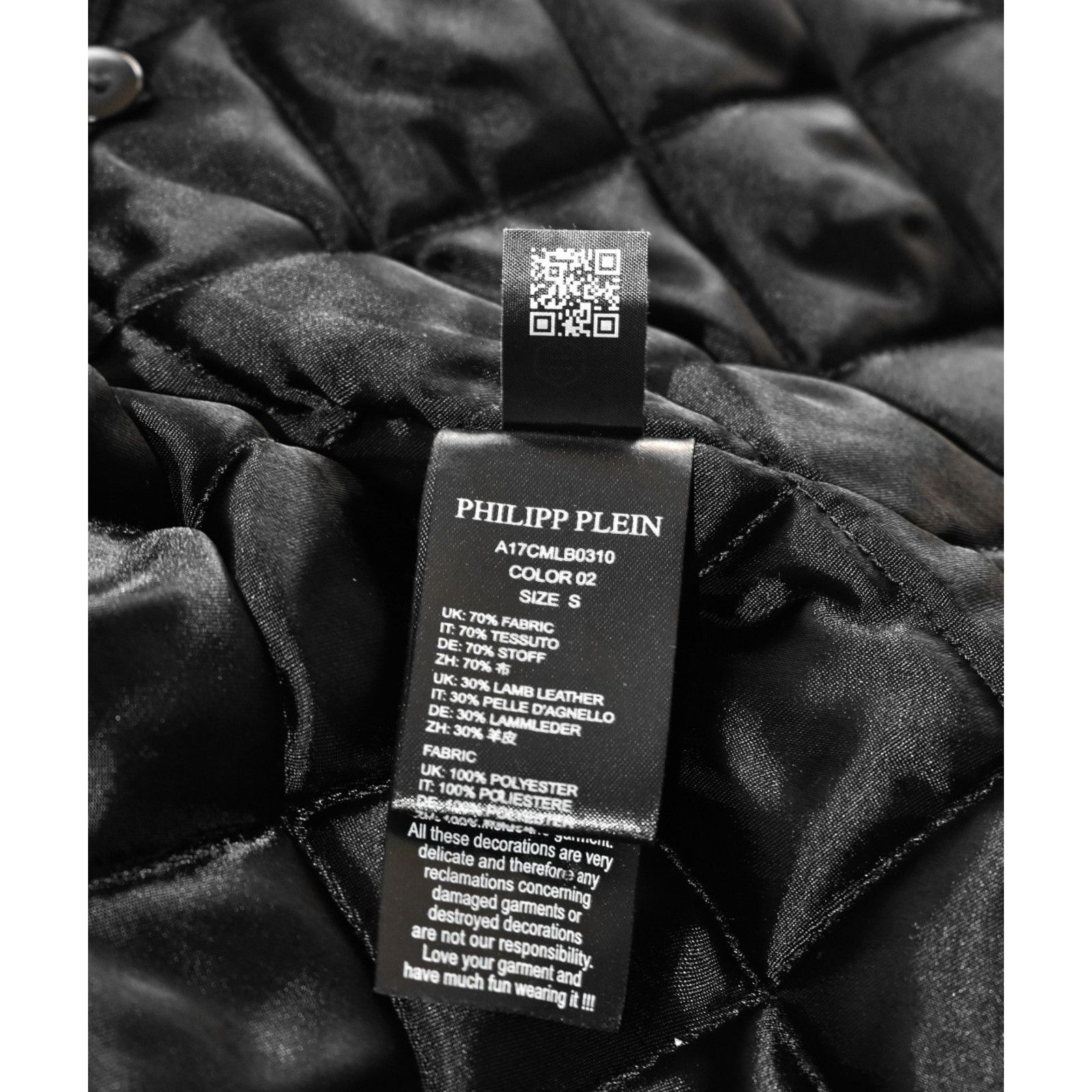 Philipp Plein PHILIPP PLEIN Skull Leather & Fabric Paneled Bomber Jacket S Size US S / EU 44-46 / 1 - 7 Thumbnail