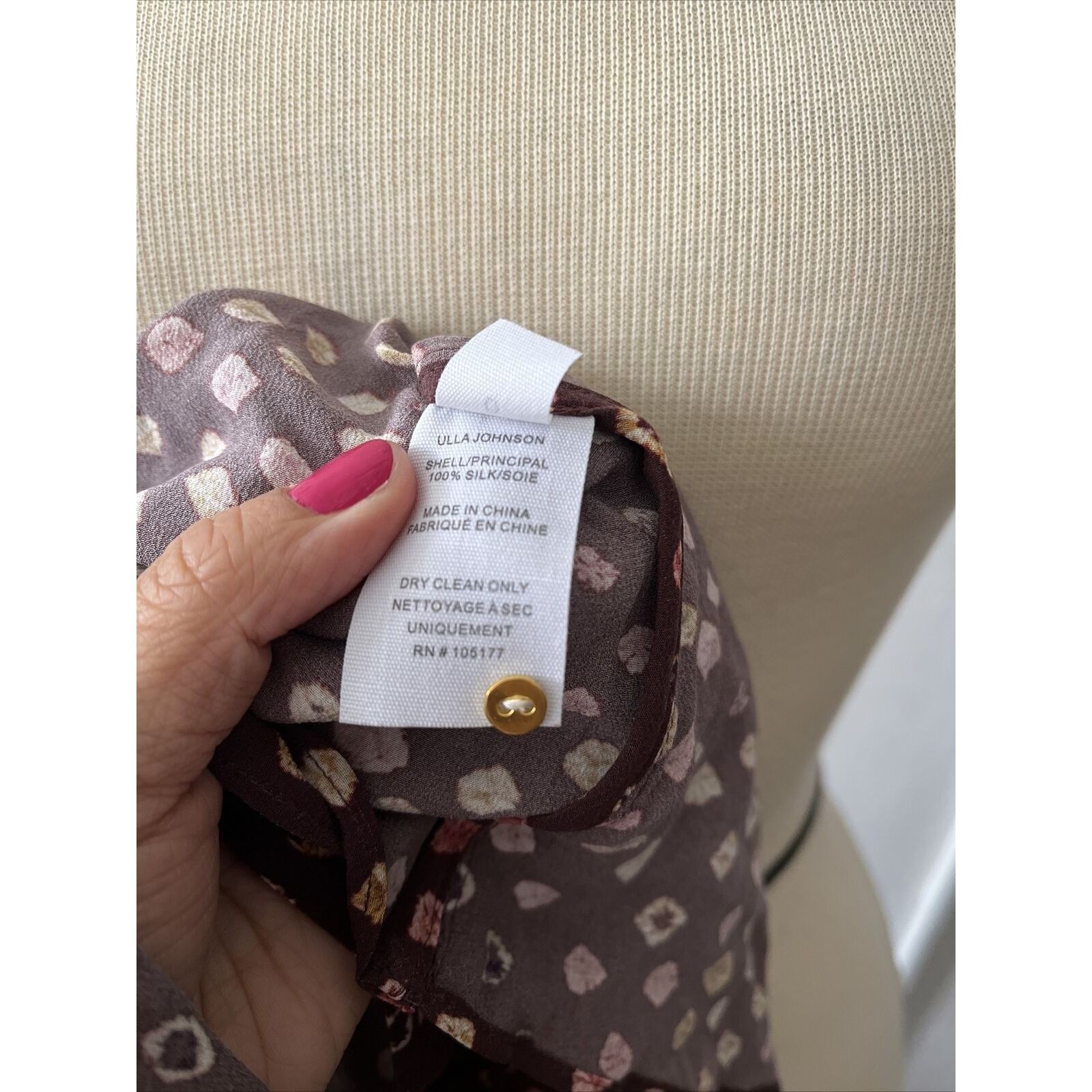 Ulla Johnson Plum Red Polka Dot Print Top Cotton Sleeveless