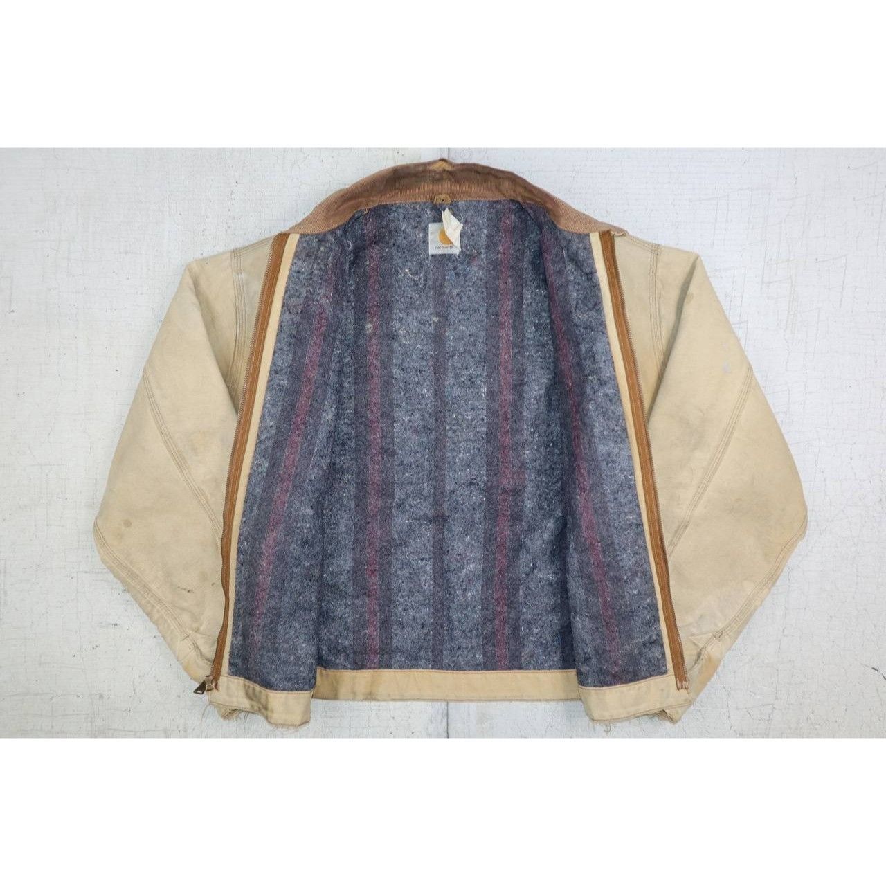 Carhartt Vintage 80s Carhartt Detroit Jacket XL Tan Canvas Workwear Size US XL / EU 56 / 4 - 3 Thumbnail