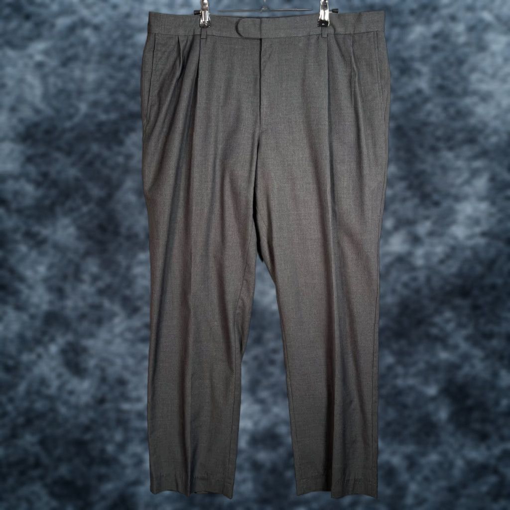 Lands' End Lands' End Mens Dress Pants 38 Gray Flat Front Polyester Wool Solid Traditional Fit Slacks Pants Mens 38 Size US 38 / EU 54 - 1 Thumbnail