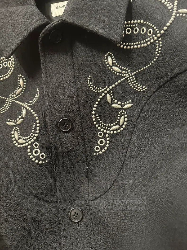 Saint Laurent Paris Saint Laurent Paris Dark jacquard beaded jacket Size US S / EU 44-46 / 1 - 5 Thumbnail
