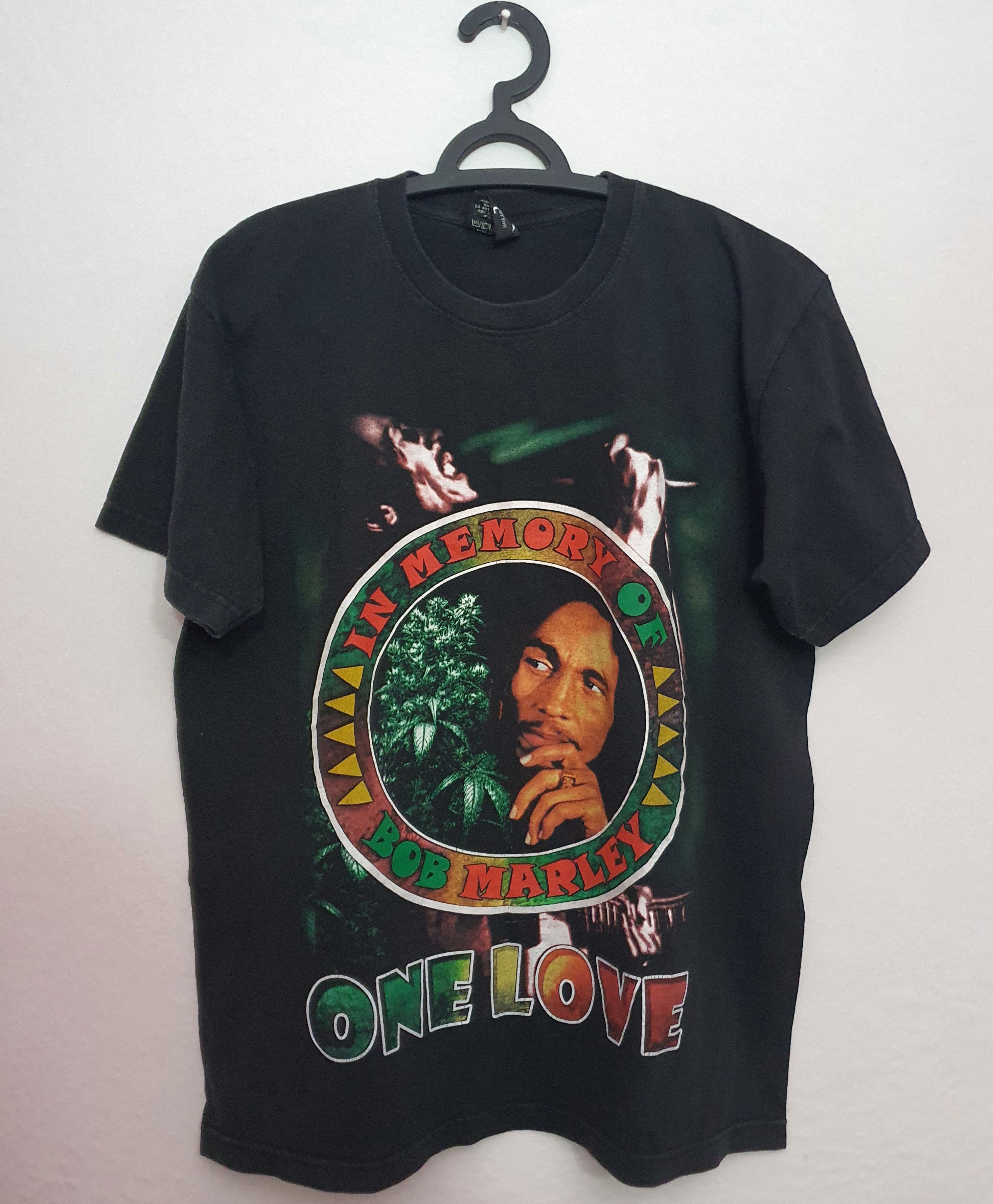image of Vintage Bob Marley One Love Graphic Tee in Black, Men's (Size Large)
