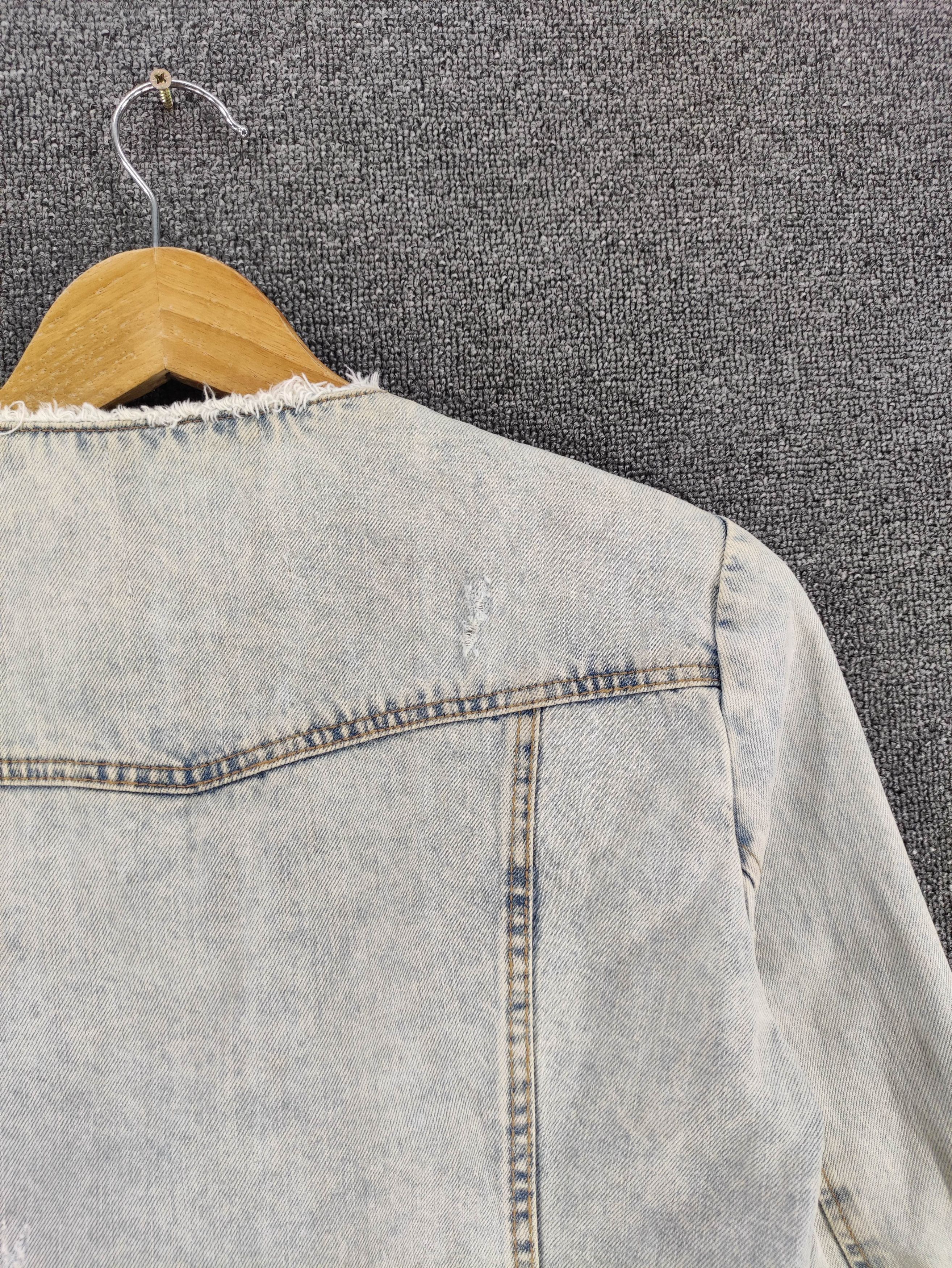 Zara Zara Trafalue Distressed Denim Jacket Zipper Size S / US 4 / IT 40 - 17 Thumbnail