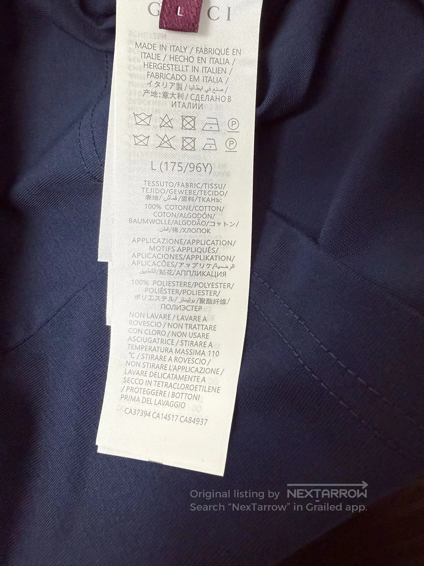 Gucci Gucci Navy Short-Sleeve T-Shirt. Size US L / EU 52-54 / 3 - 6 Thumbnail