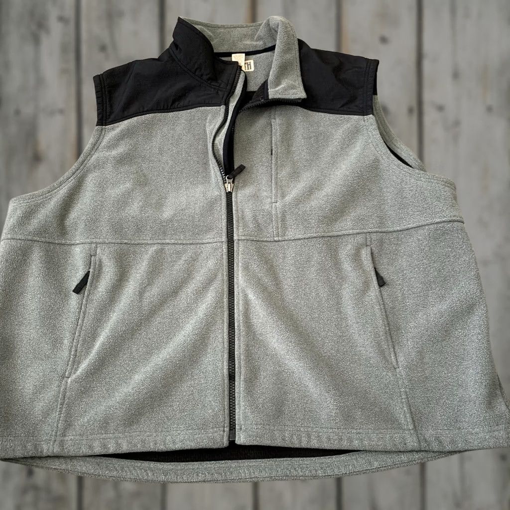 Duluth Trading Company Duluth Shoreman's GridLock Fleece Vest Mens 4XL Gray Full-Zip Outdoors Hiking Size US XXL / EU 58 / 5 - 1 Thumbnail