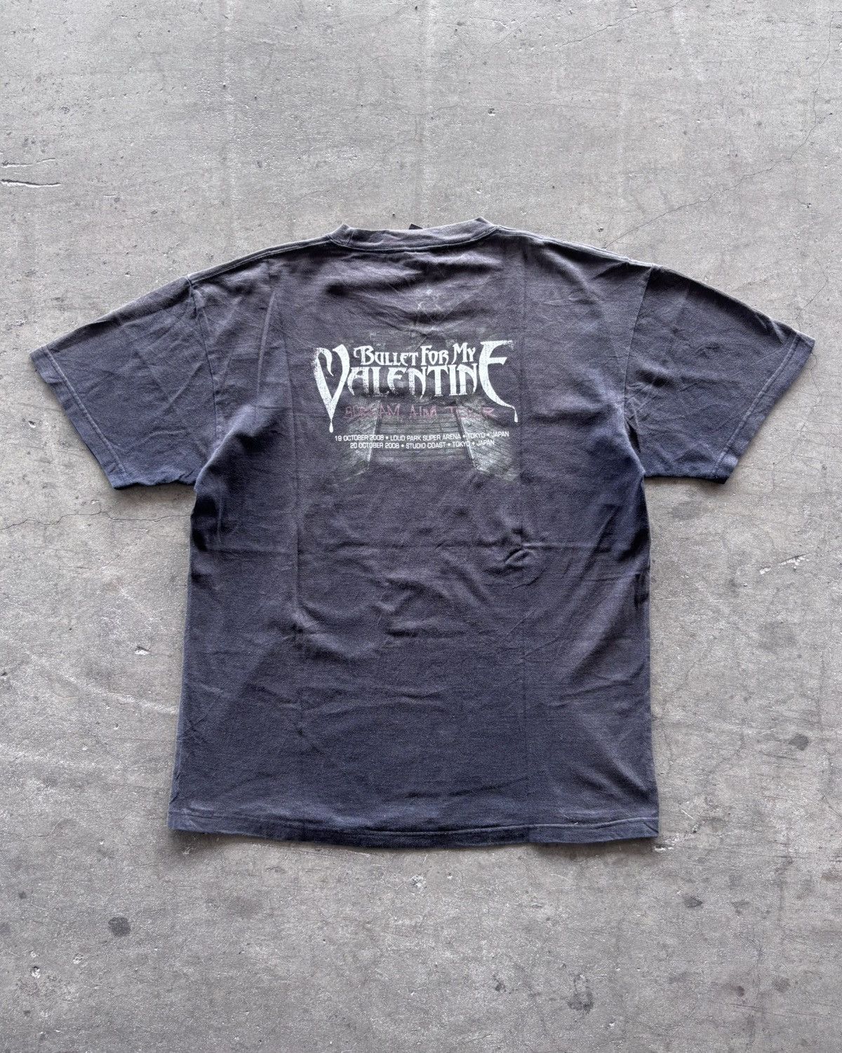 Vintage 2008 Bullet For My Valentine Scream Aim Tour Faded Black Size US XL / EU 56 / 4 - 6 Thumbnail