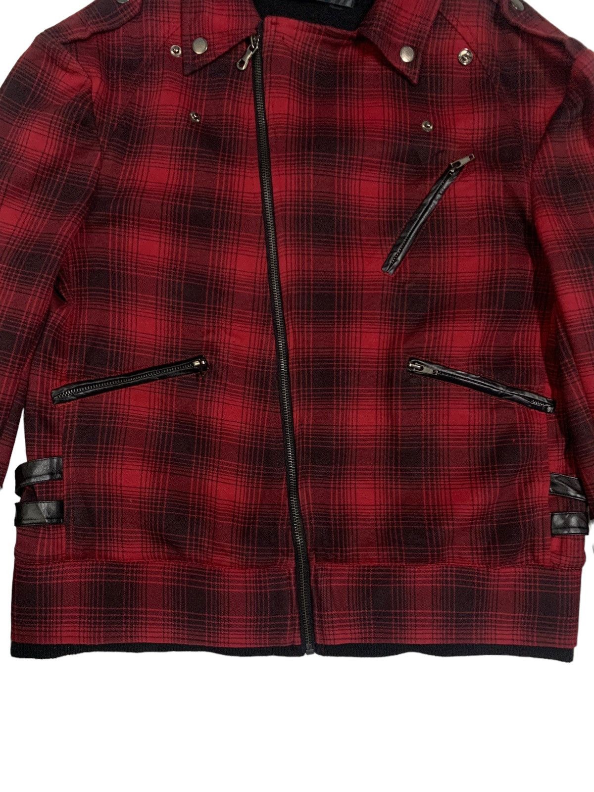 14th Addiction Vintage Japanese Brand Plaid Tartan Punk Biker Jacket Size US M / EU 48-50 / 2 - 9 Thumbnail