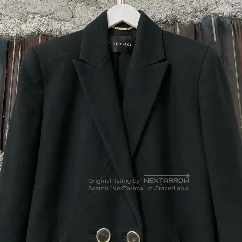 Versace Versace Black Wool Long Coat for Women . Size XXS / US 00 / IT 34 - 3 Thumbnail