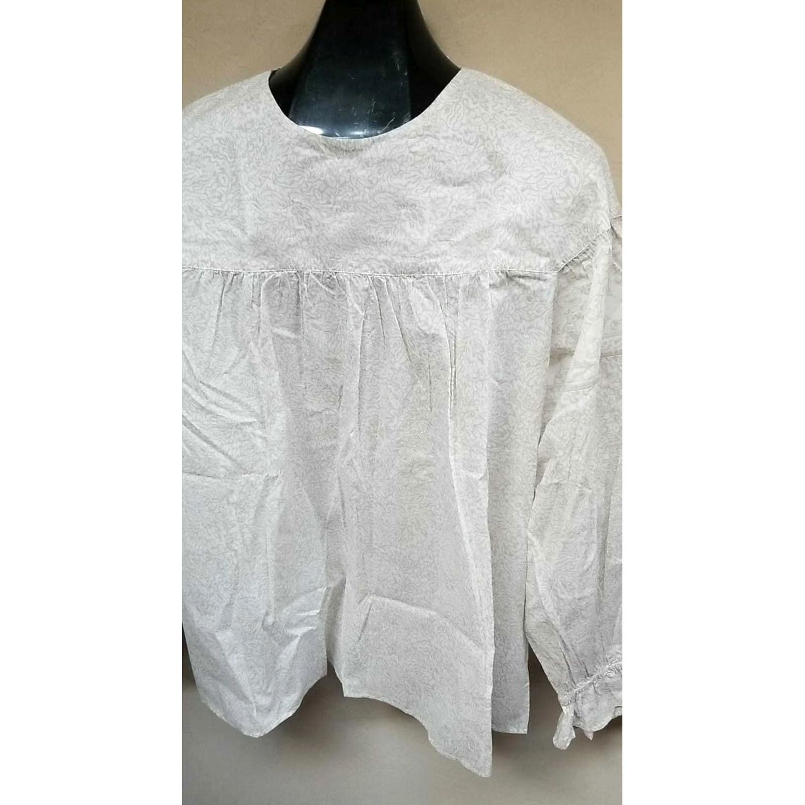 Uniqlo Uniqlo Anna Sui Womens XL Beige Boho Style Floral Print Cotton Long Sleeves Blouse Casual Size XL / US 12-14 / IT 48-50 - 2 Thumbnail