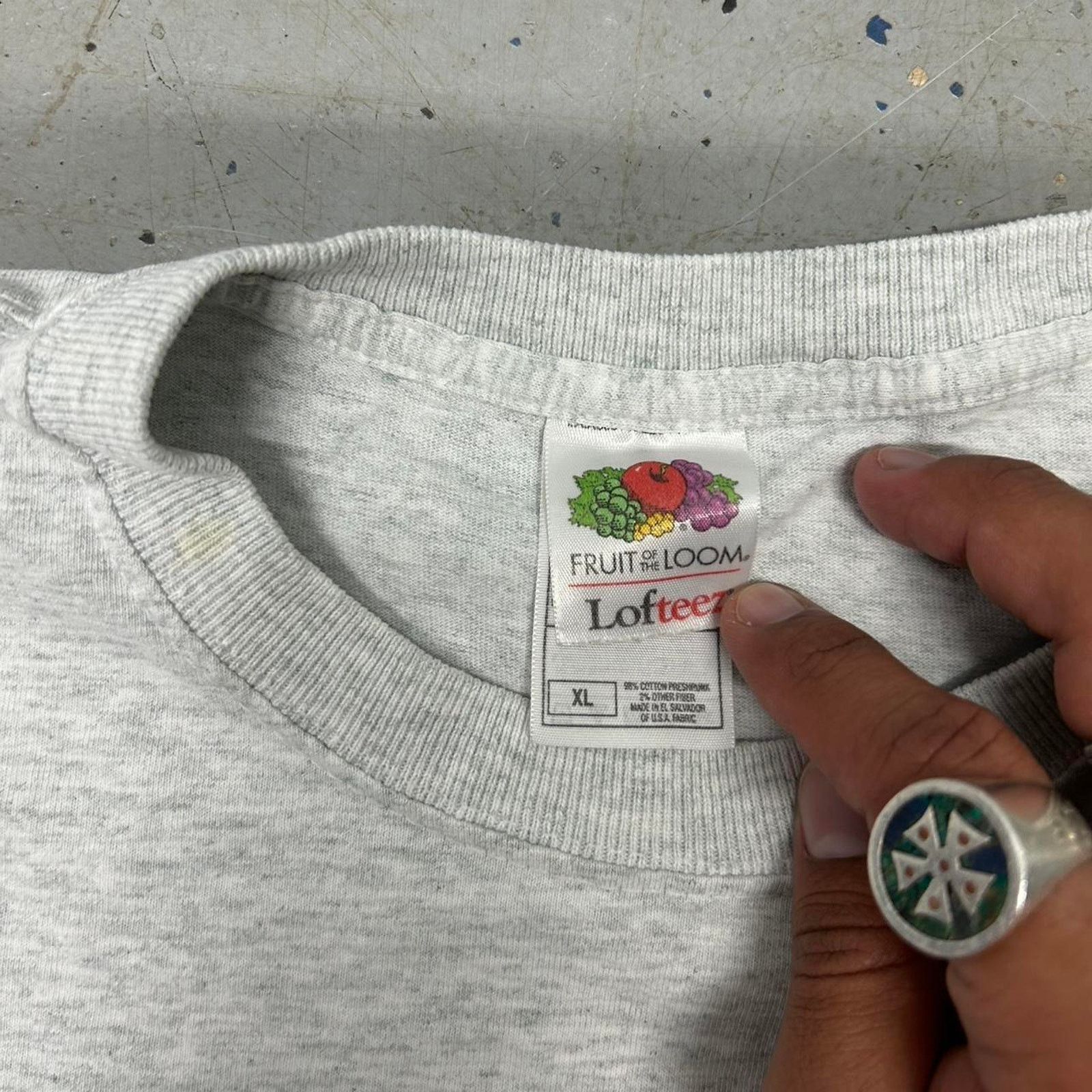 Fruit Of The Loom VTG Grey cotton NASCAR t-shirt Size US XL / EU 56 / 4 - 4 Thumbnail