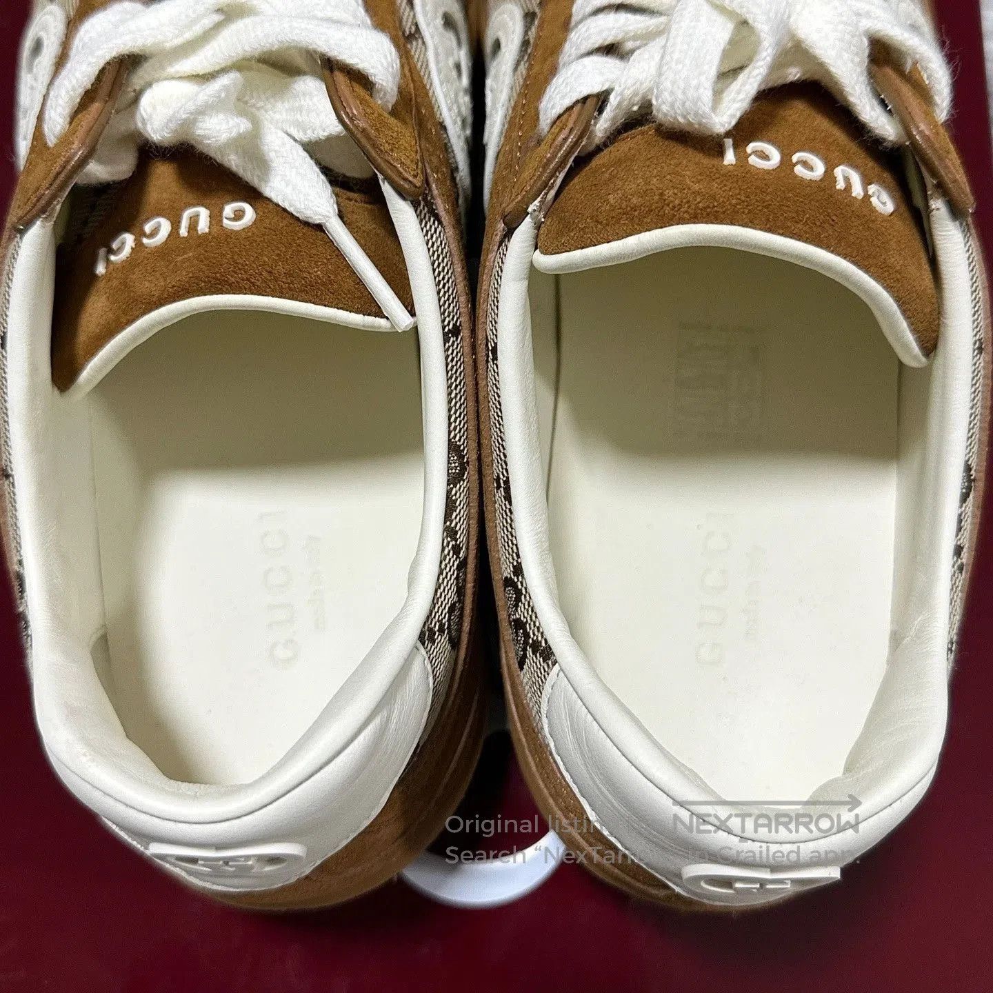 Gucci gucci brown low-top lace-up sneakers for women. Size US 7 / IT 37 - 6 Thumbnail