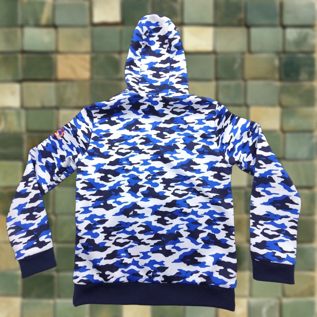 Vintage Greyson Camoscape Chene Hoodie Mens Small Blue Camouflage Wolf Print Performance Golf Shirt Size US S / EU 44-46 / 1 - 1 Thumbnail
