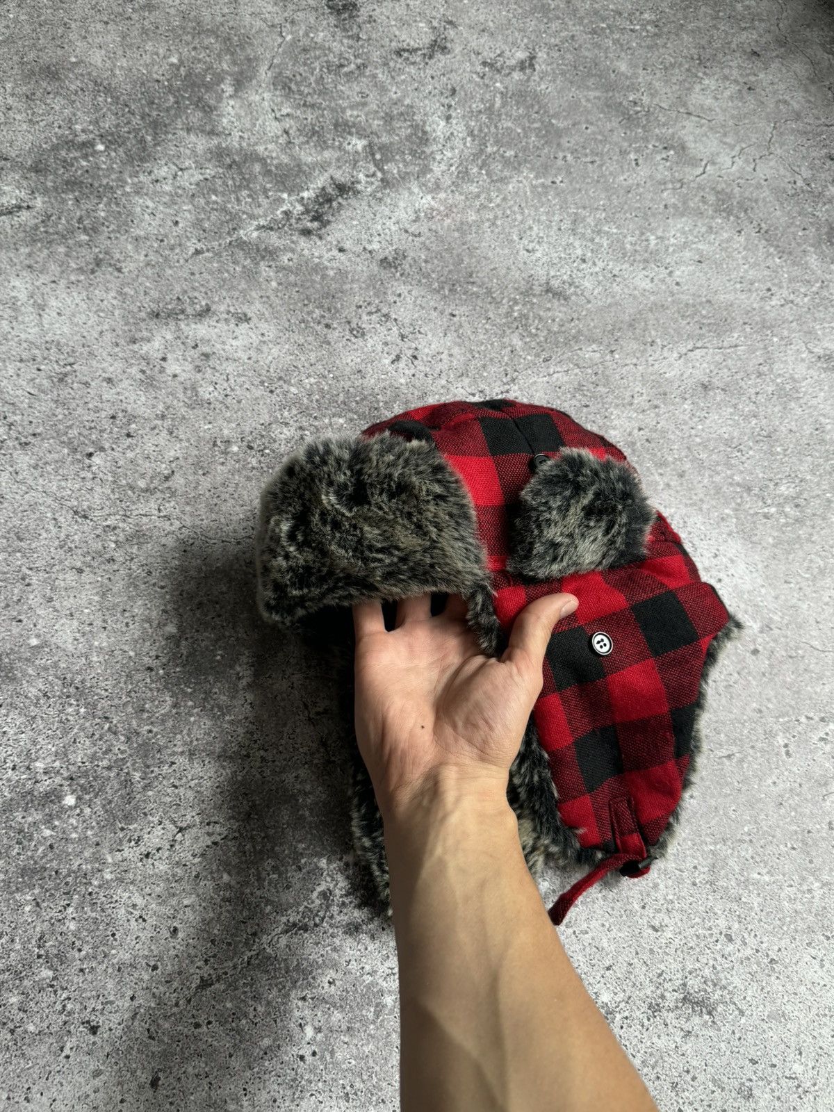 Japanese Brand Vintage Y2K fleece checkered hat Japanese style Size ONE SIZE - 10 Thumbnail