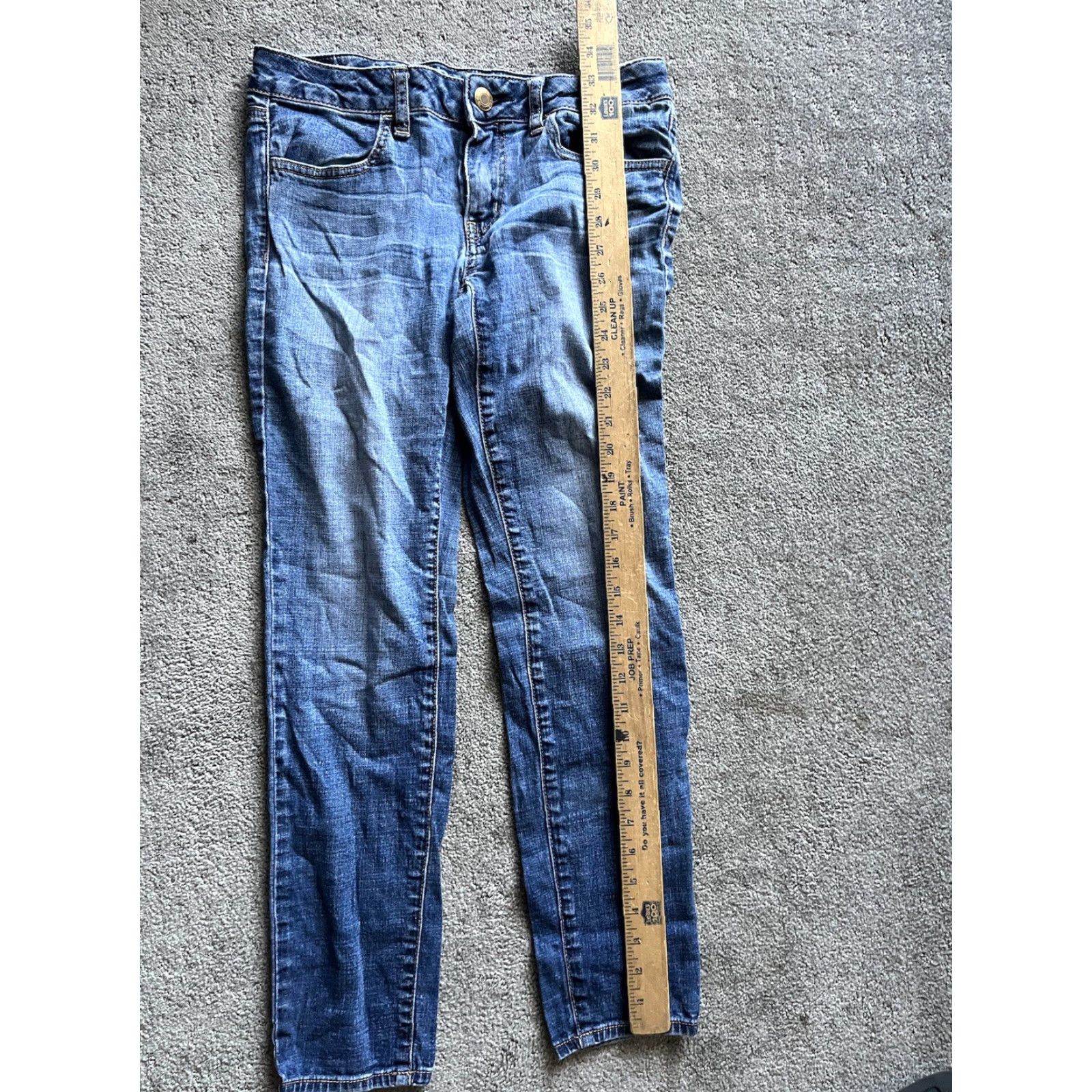 American Eagle Outfitters AMERICAN EAGLE Super Stretch Jegging Pants Women Size 6 Blue Distressed Denim Size 28" / US 6 / IT 42 - 7 Thumbnail