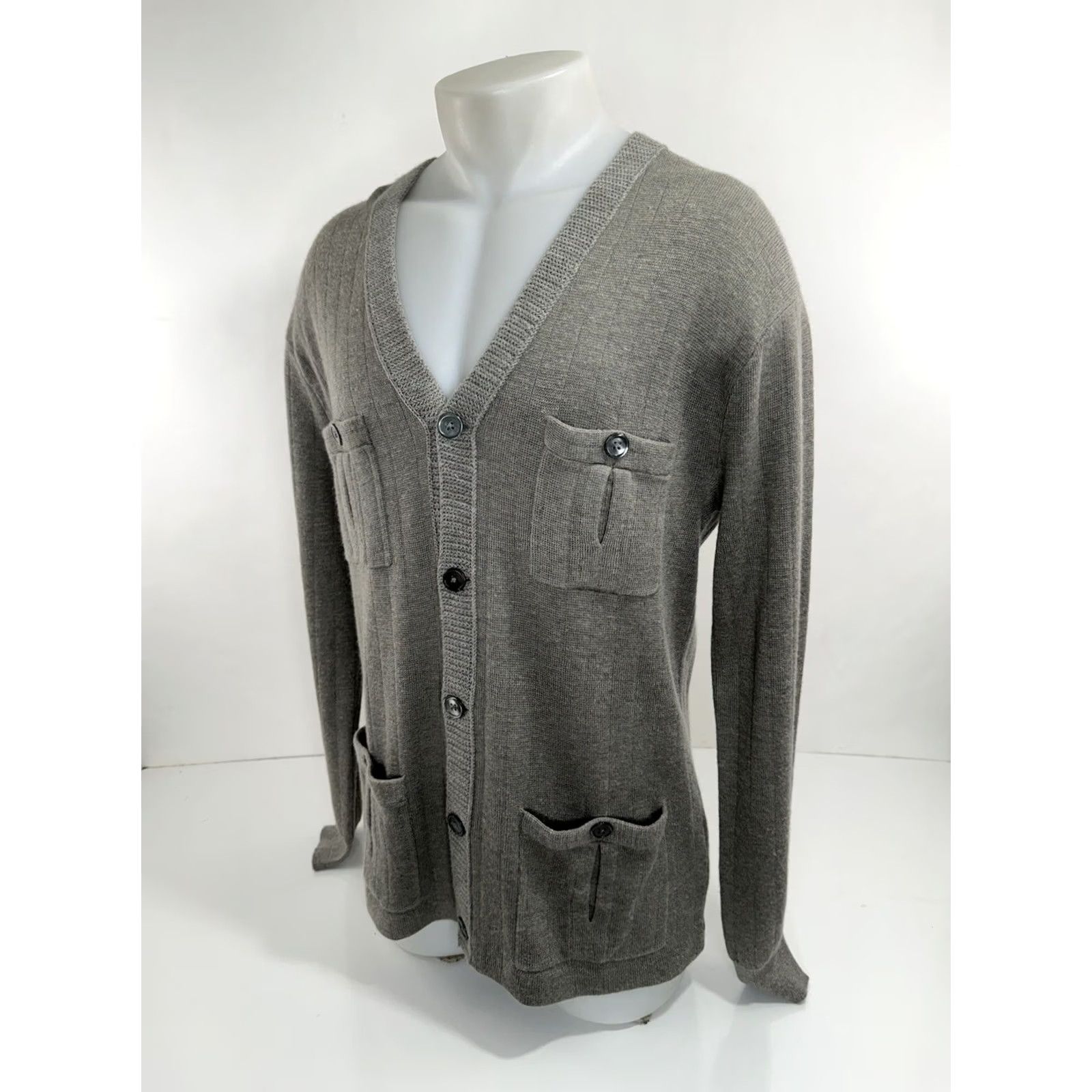 Ralph Lauren VINTAGE Ralph Lauren Sweater Mens M Gray POLO ALPACA LINEN Blend HONG KONG Cardigan Size US M / EU 48-50 / 2 - 3 Thumbnail