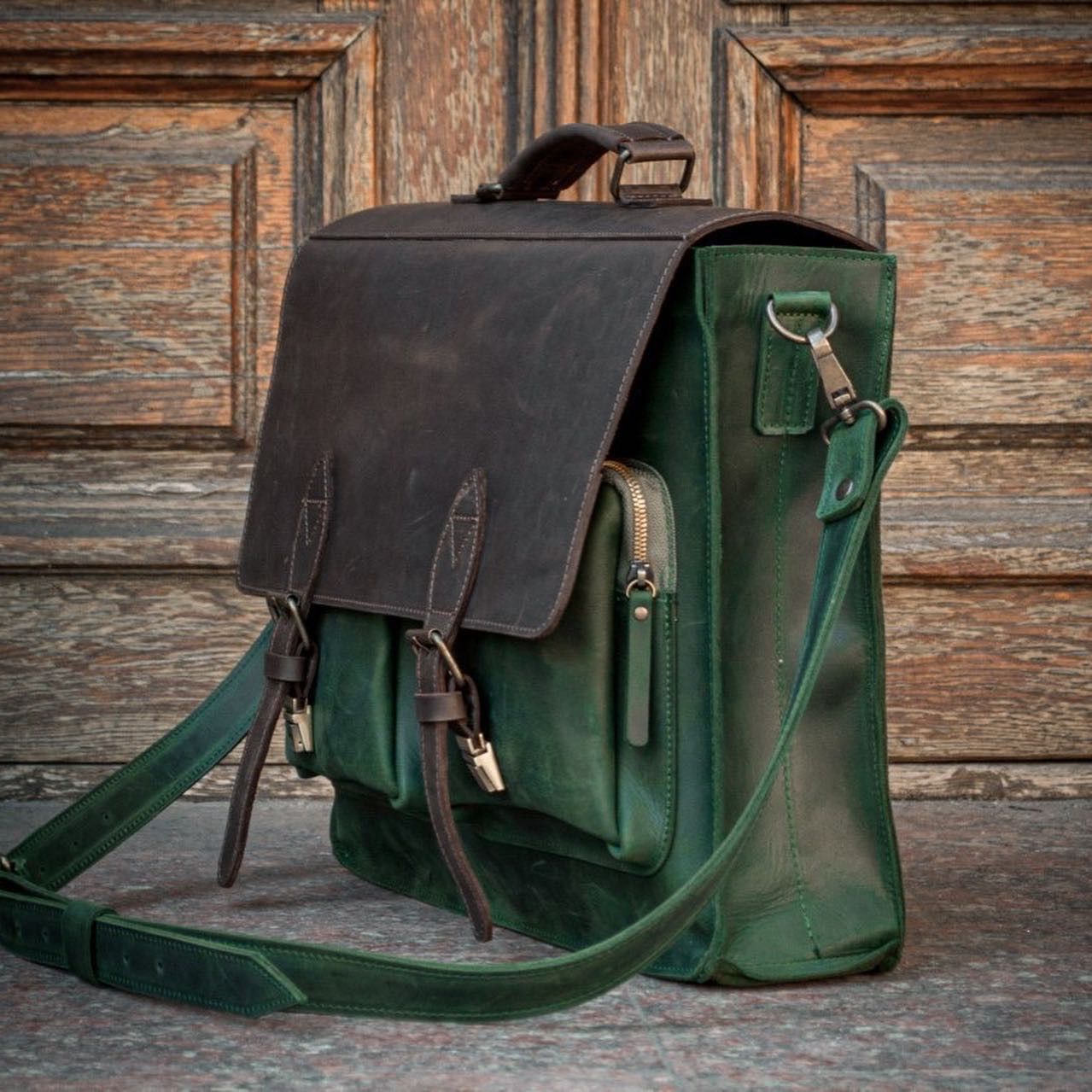 Handmade Genuine leather business men's briefcase Size ONE SIZE - 4 Thumbnail