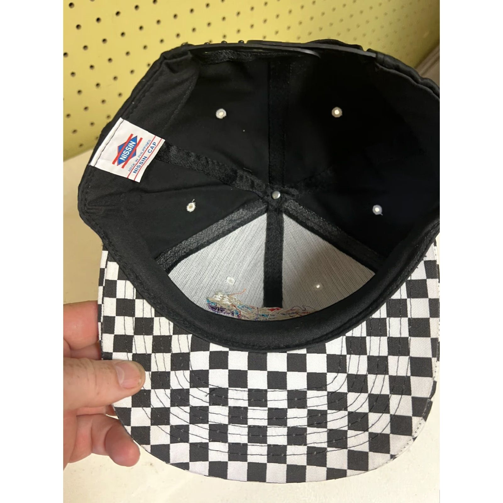 Speedo VINTAGE Las Vegas Speed Racers Embroidered snapback black checkerboard hat Mens Adjustable Size Black 90s Nissin Snapback Hat Size ONE SIZE - 7 Thumbnail