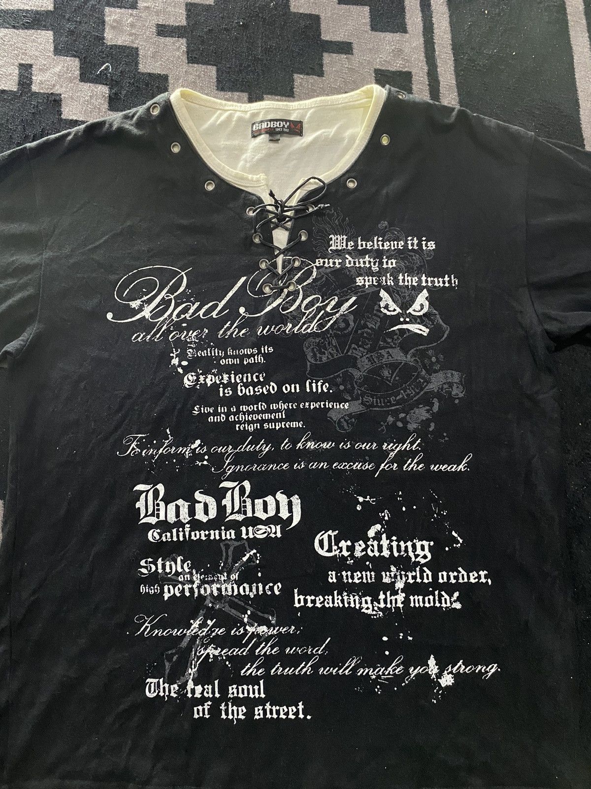 14th Addiction Vintage Bad boy poem double layers tshirts Size US L / EU 52-54 / 3 - 2 Thumbnail