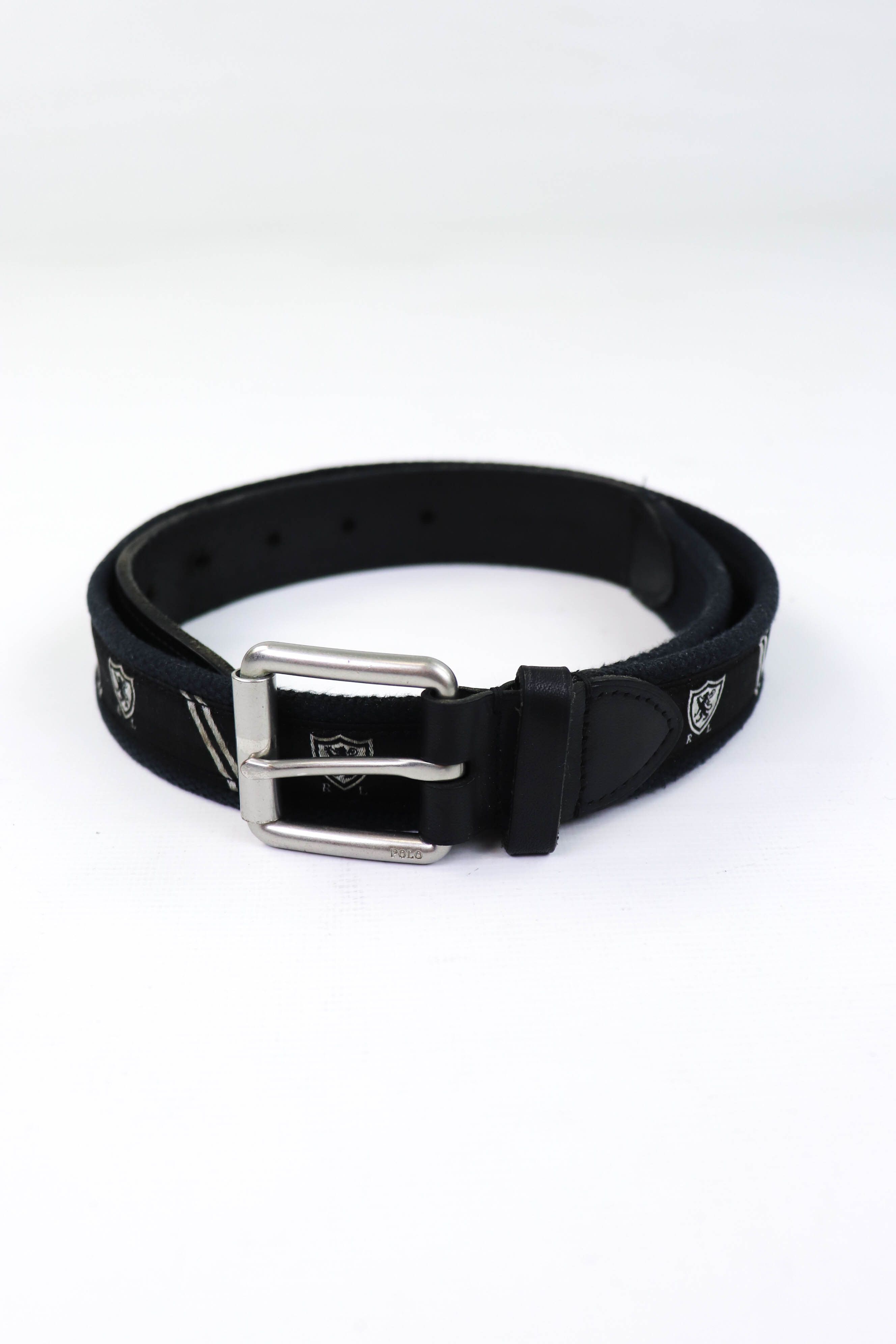 Polo Ralph Lauren POLO Ralph Lauren Women's Black Canvas/Leather Belt Size ONE SIZE - 2 Thumbnail