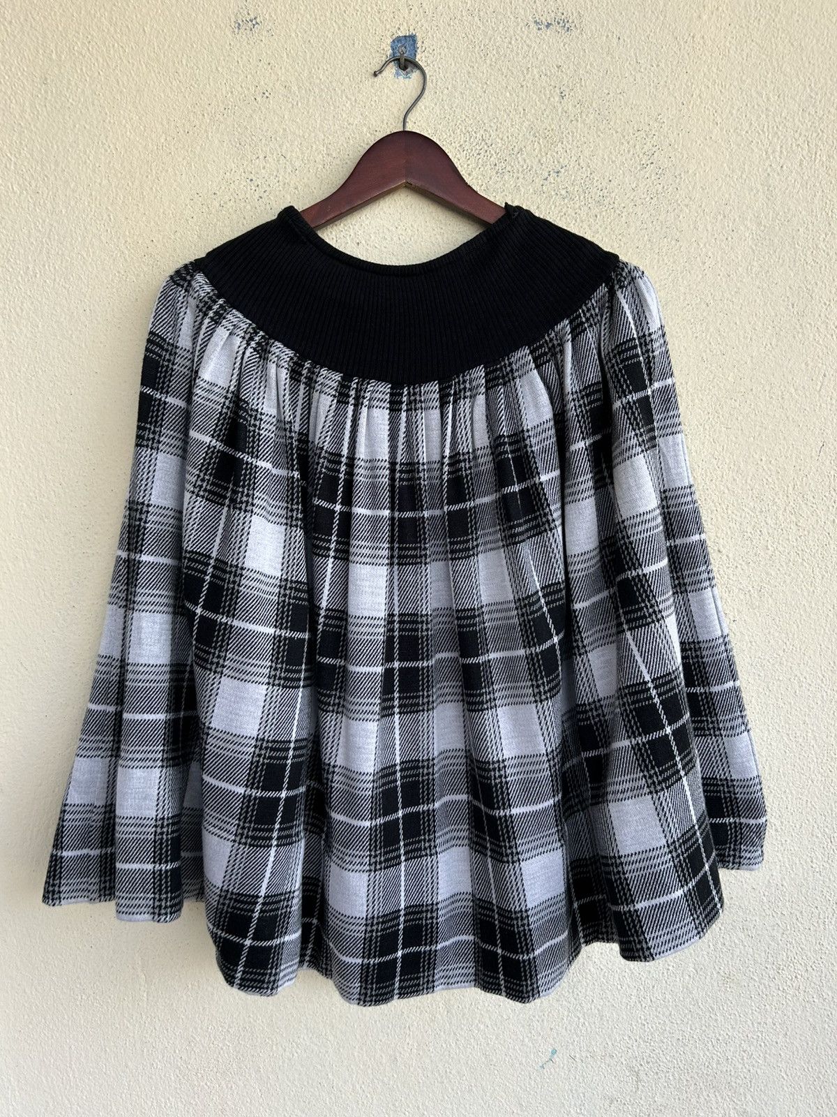 Norma Kamali Black And White Checkered Skirt Size 22" - 2 Thumbnail