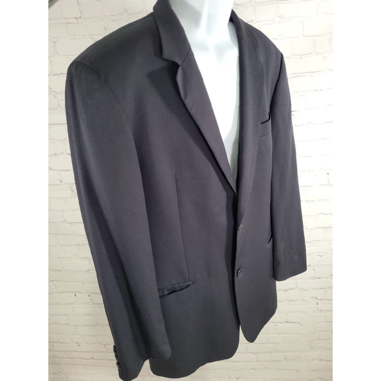 Hugo Boss HUGO BOSS Dark Blue Super 100 Galilei Sigma Blazer US 100% Virgin Wool 42L Size 42R - 2 Thumbnail