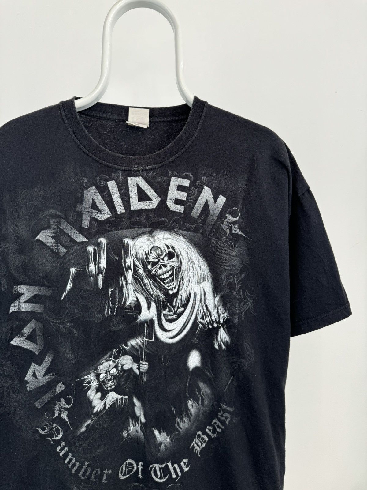 Band Tees × Vintage 2013 Iron Maiden Number Of The Beast Big Logo Tee Size US XXL / EU 58 / 5 - 2 Thumbnail