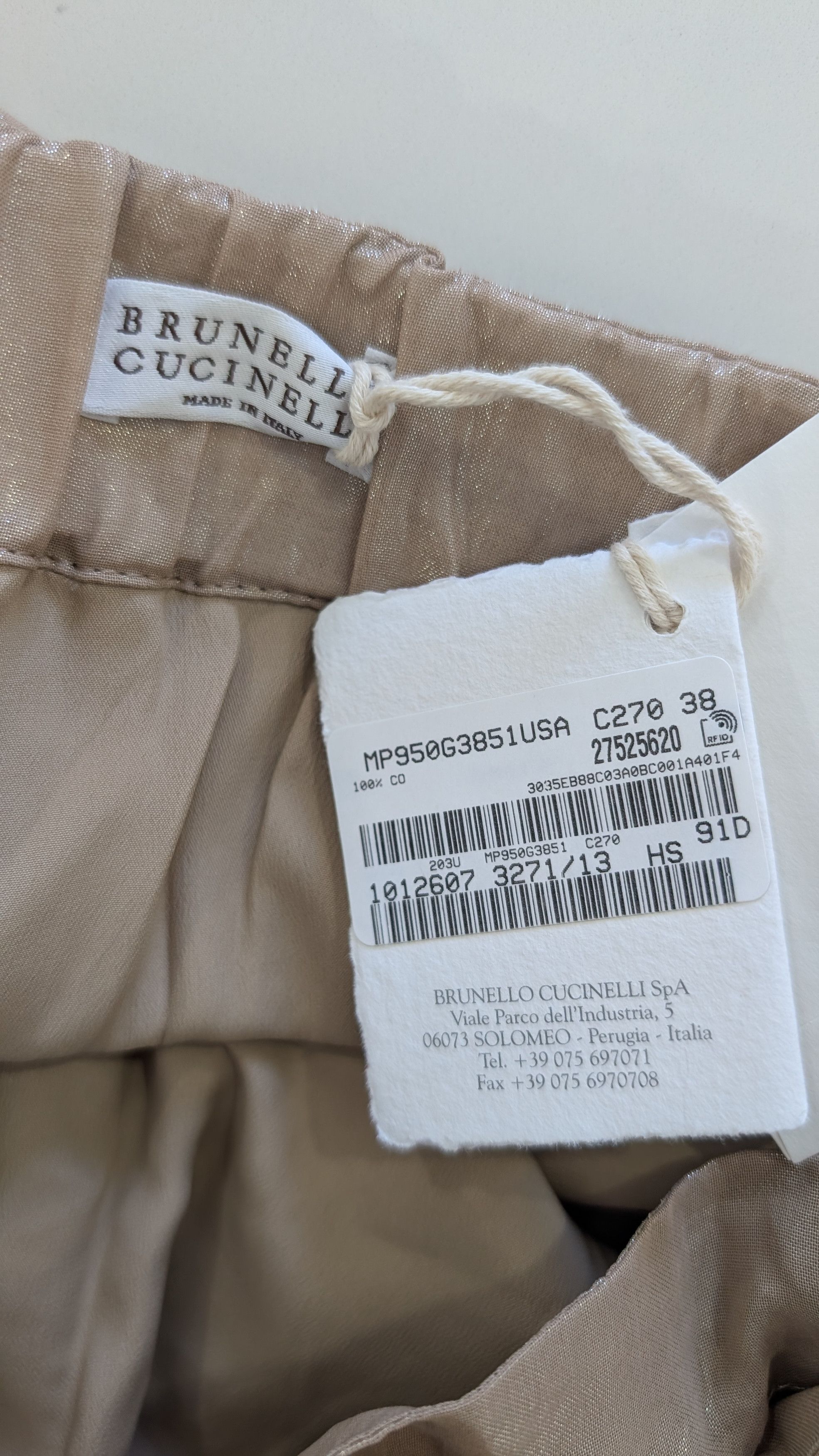 Brunello Cucinelli Brunello Cucinelli Gold Coated Cotton Wrap Skirt IT 38 Size 26" / US 2 / IT 38 - 5 Thumbnail