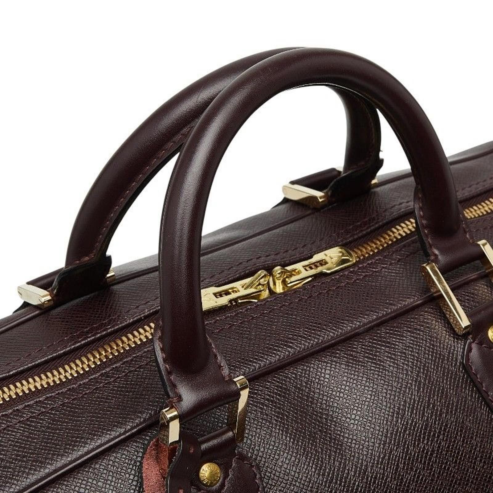 Louis Vuitton Louis Vuitton - Dark Brown Leather Travel Bag with Strap Size ONE SIZE - 6 Thumbnail
